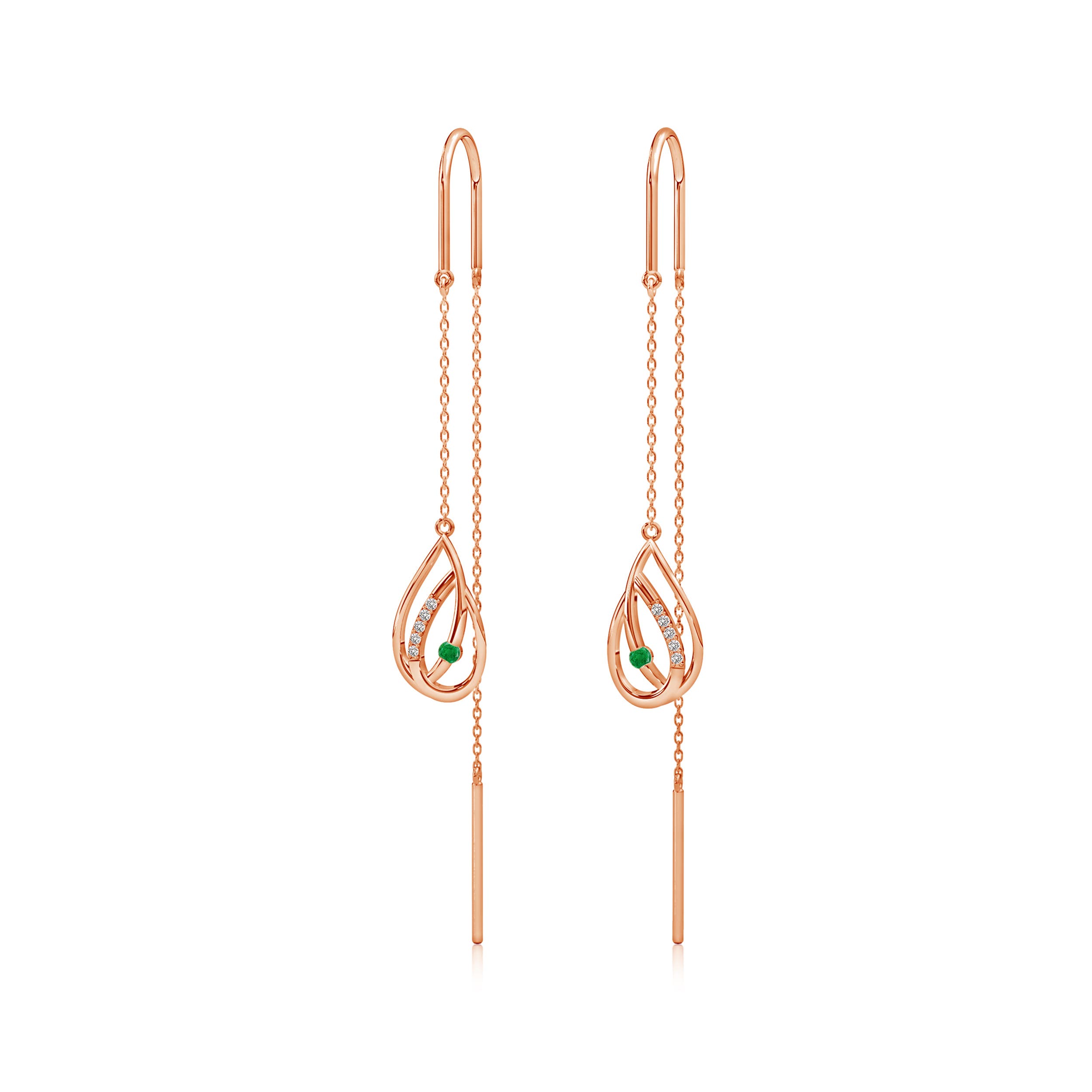 AA - Emerald / 0.14 CT / 14 KT Rose Gold