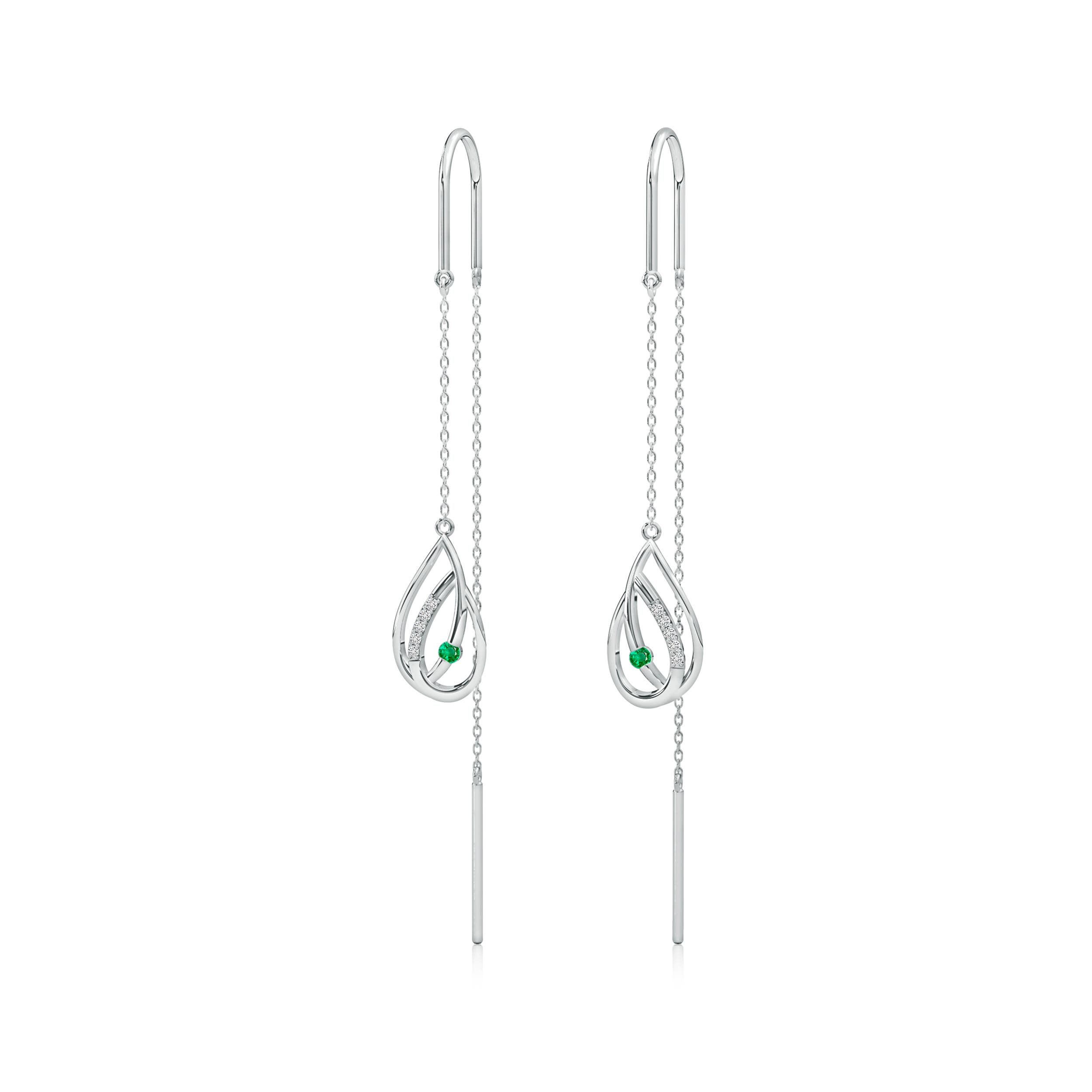 AAA - Emerald / 0.14 CT / 14 KT White Gold