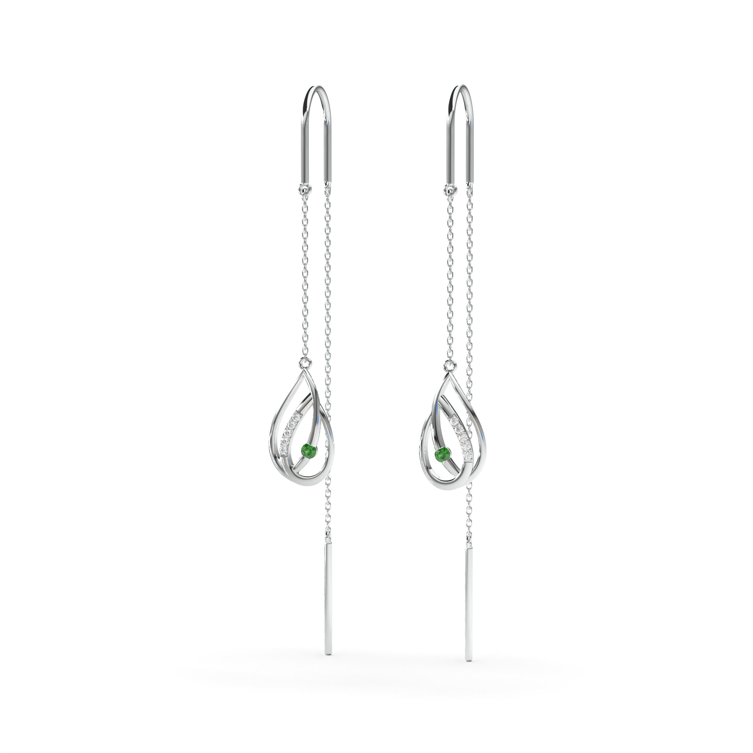 A - Emerald / 0.14 CT / 14 KT White Gold