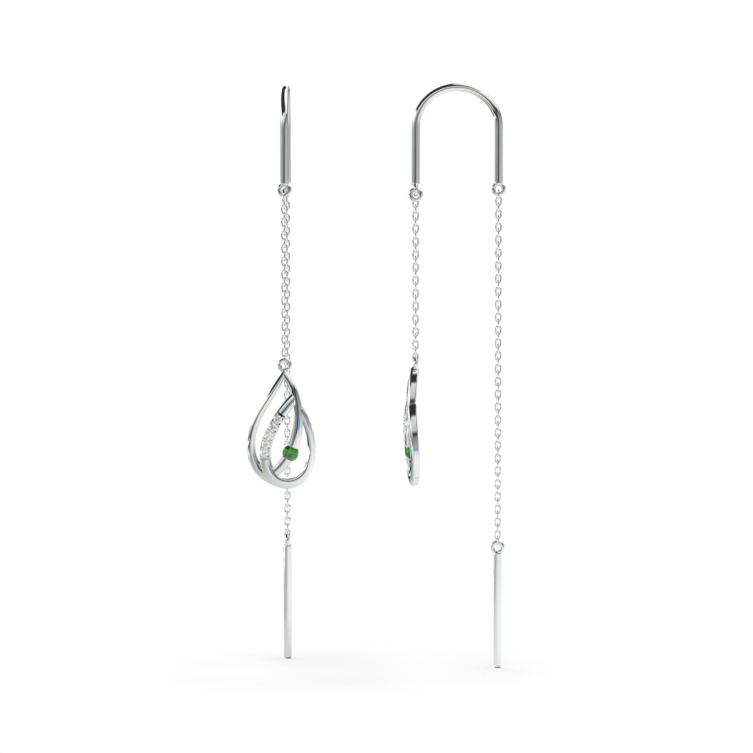 A - Emerald / 0.14 CT / 14 KT White Gold