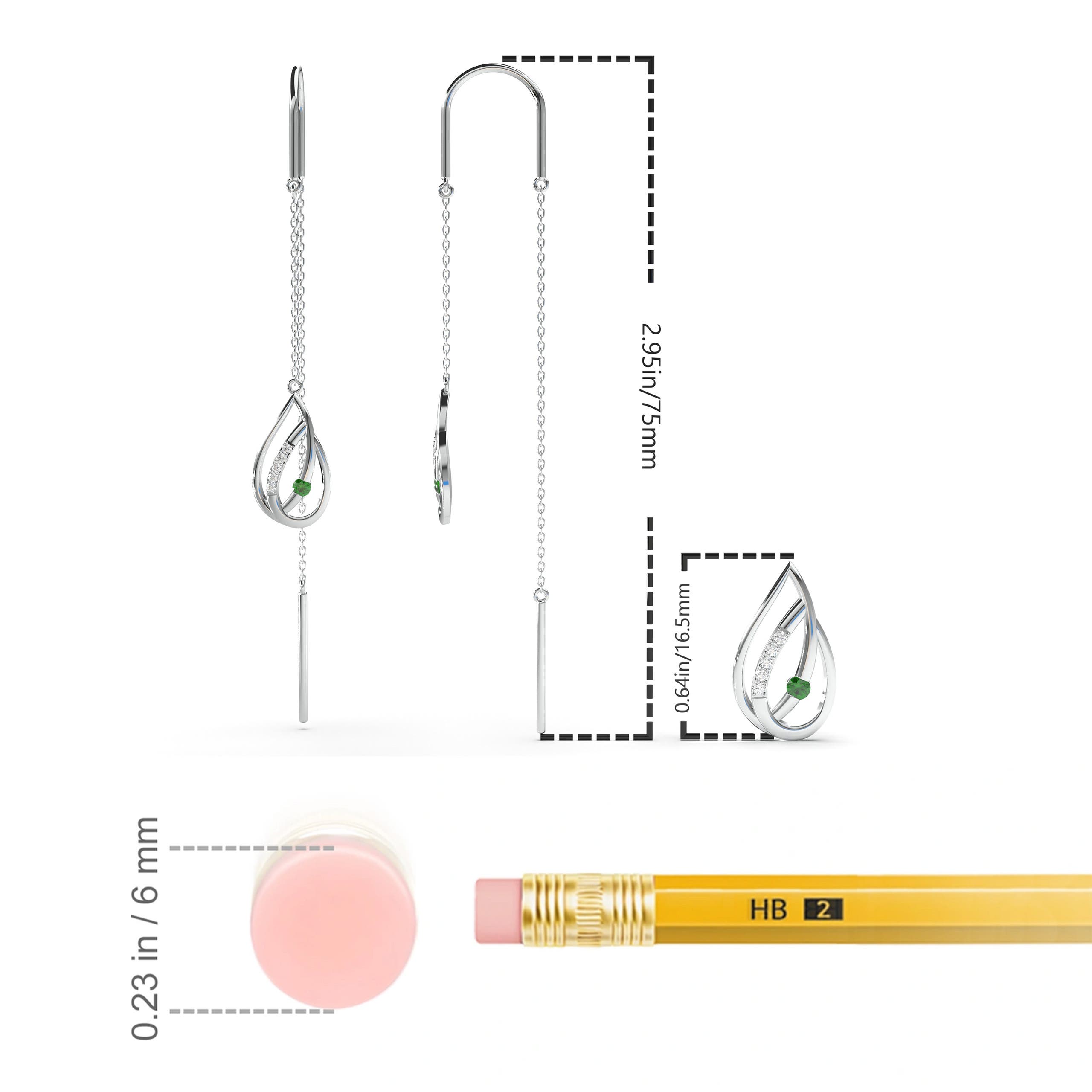 A - Emerald / 0.14 CT / 14 KT White Gold