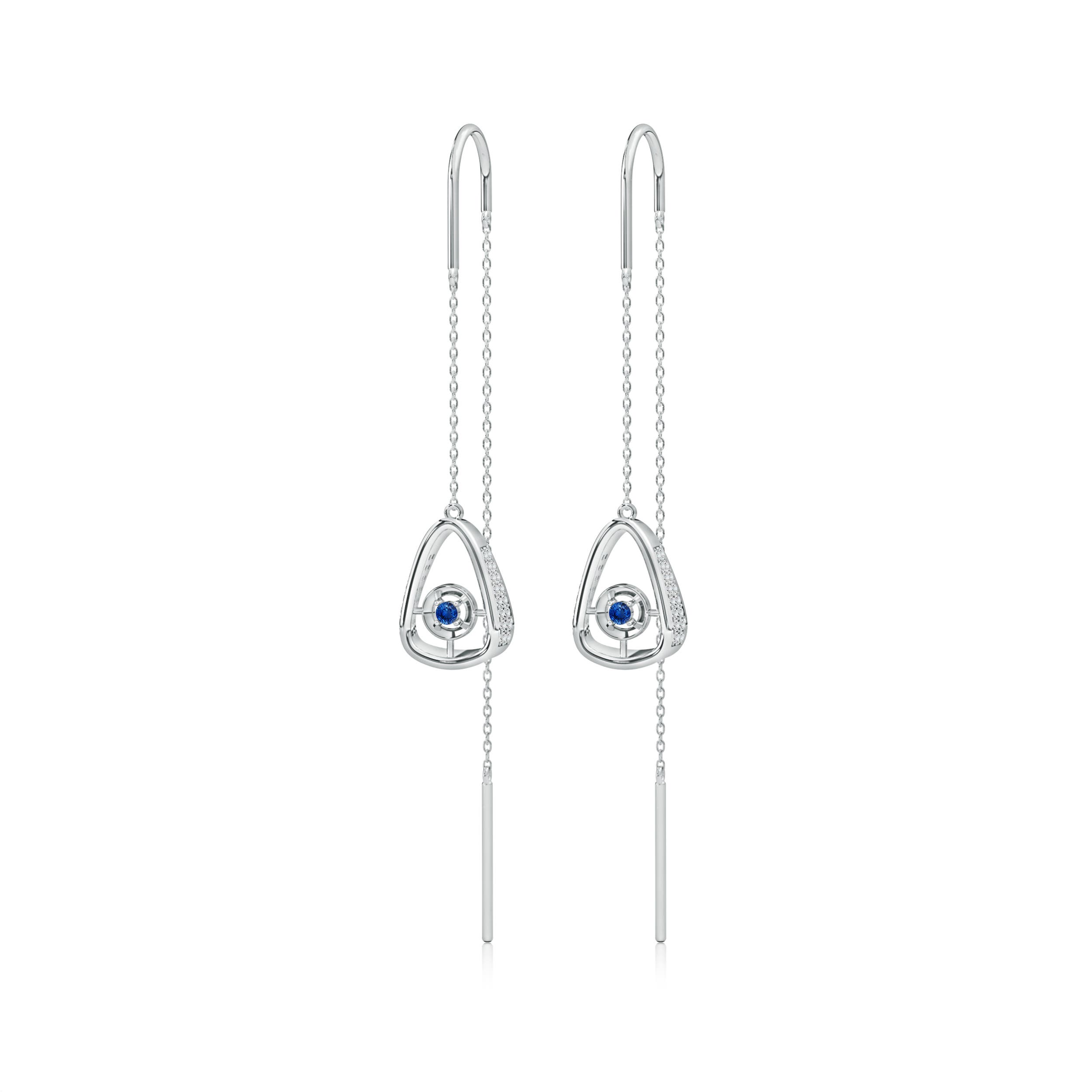 AAA - Blue Sapphire / 0.42 CT / 14 KT White Gold