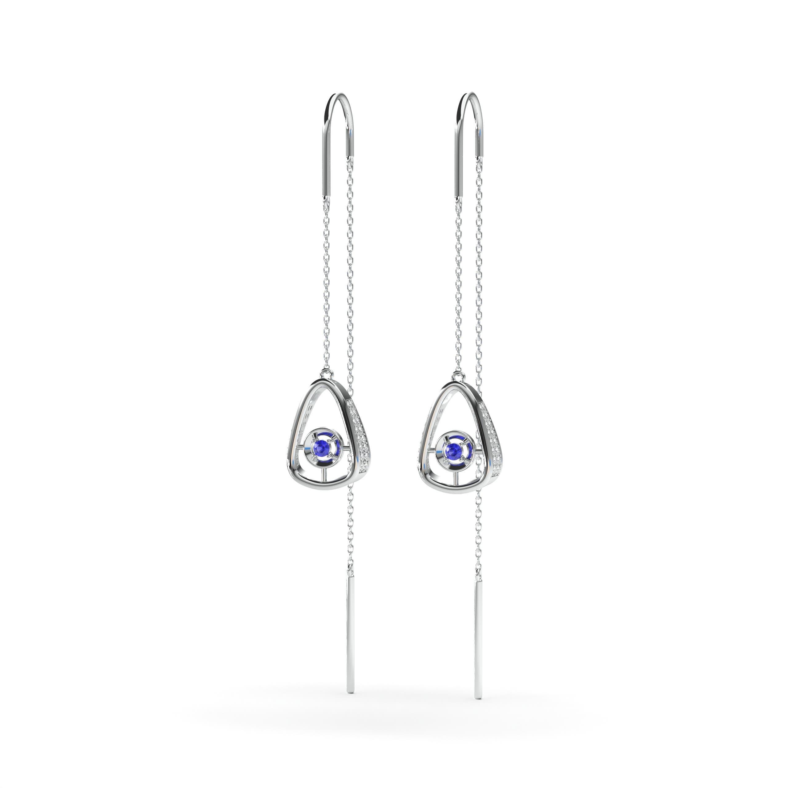 A - Blue Sapphire / 0.42 CT / 14 KT White Gold