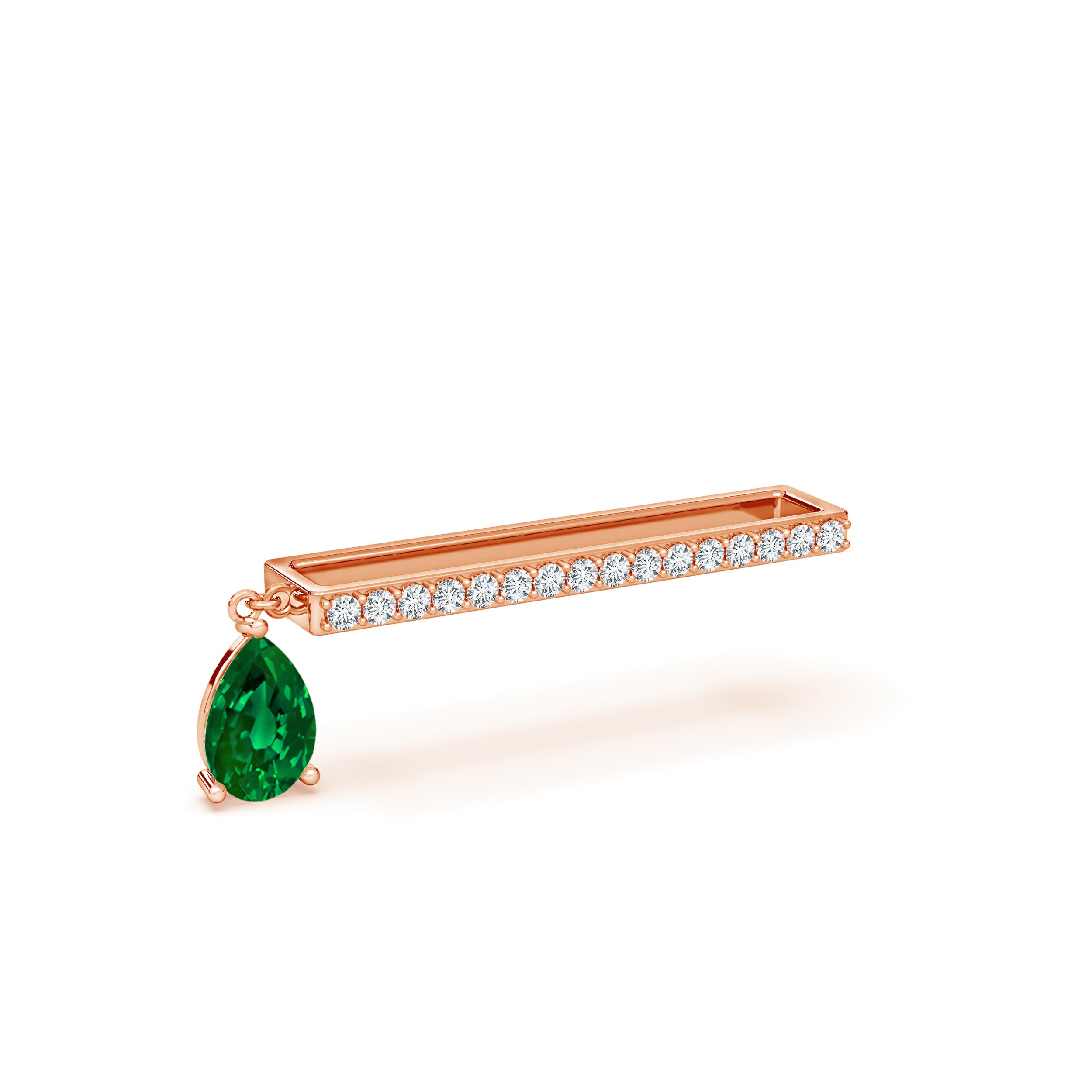 Premium - Lab-Grown Emerald / 0.48 CT / 14 KT Rose Gold