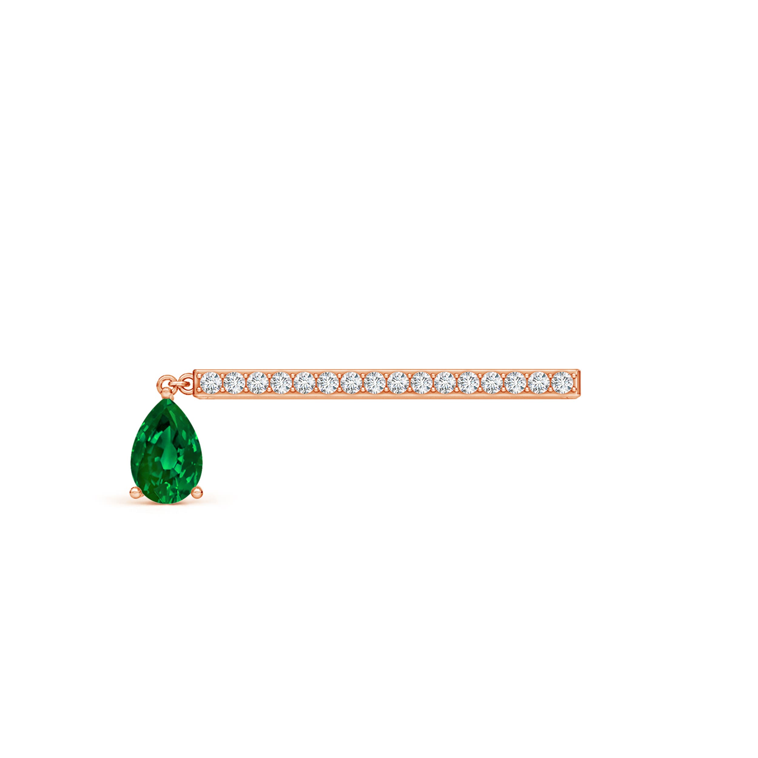 Premium - Lab-Grown Emerald / 0.48 CT / 14 KT Rose Gold