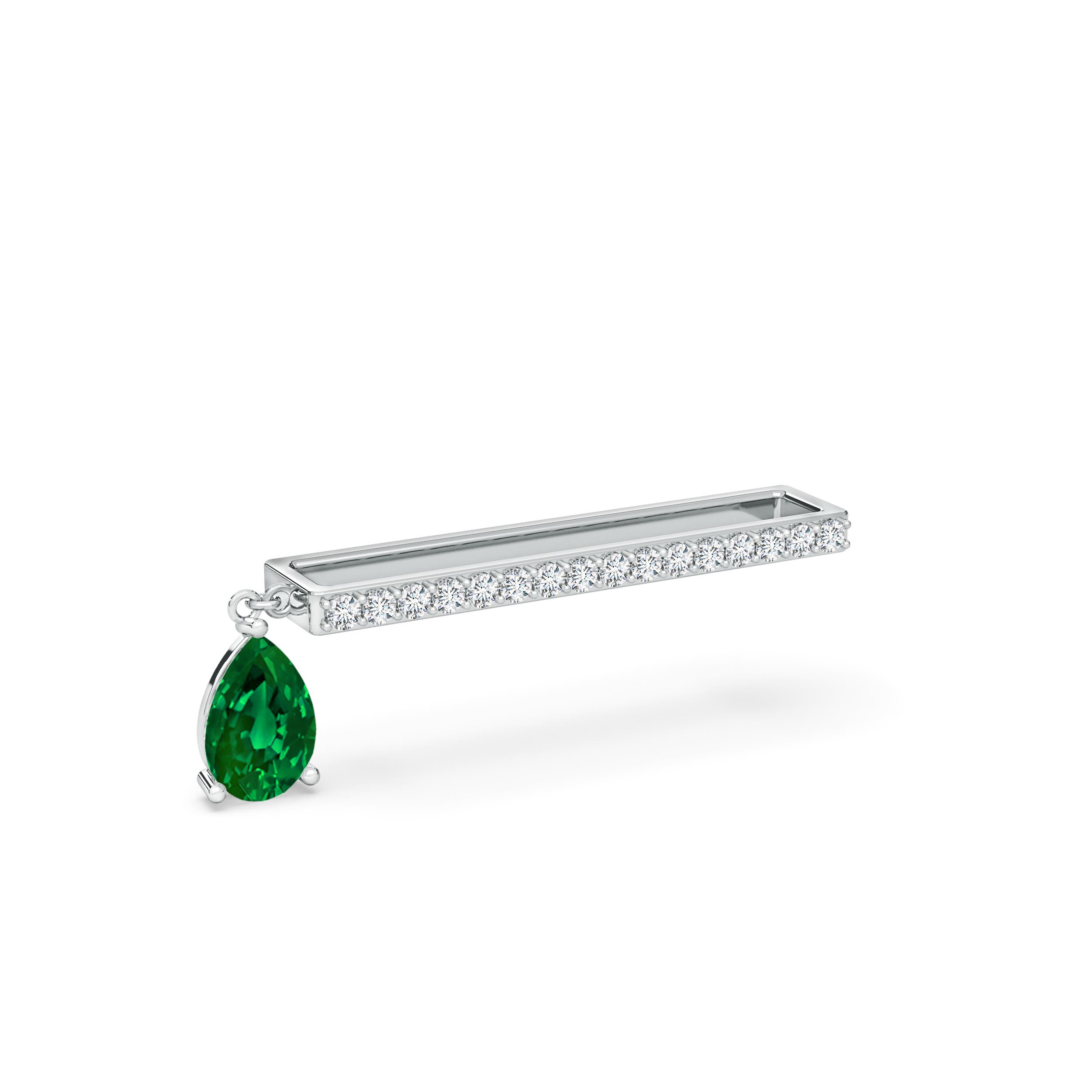 Premium - Lab-Grown Emerald / 0.48 CT / 14 KT White Gold