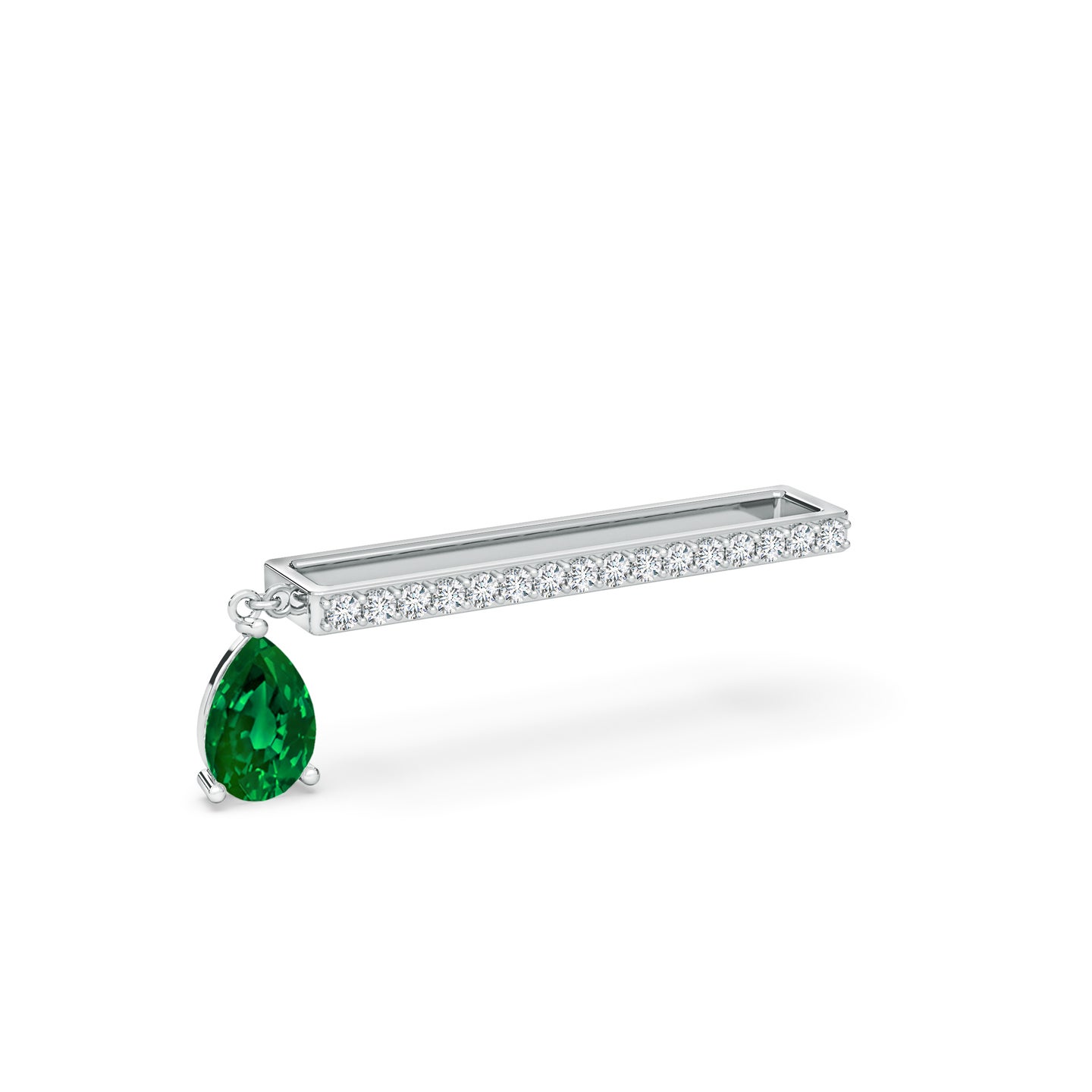 Teardrop Lab-Grown Emerald With Lab-Grown Diamond Watch Charm