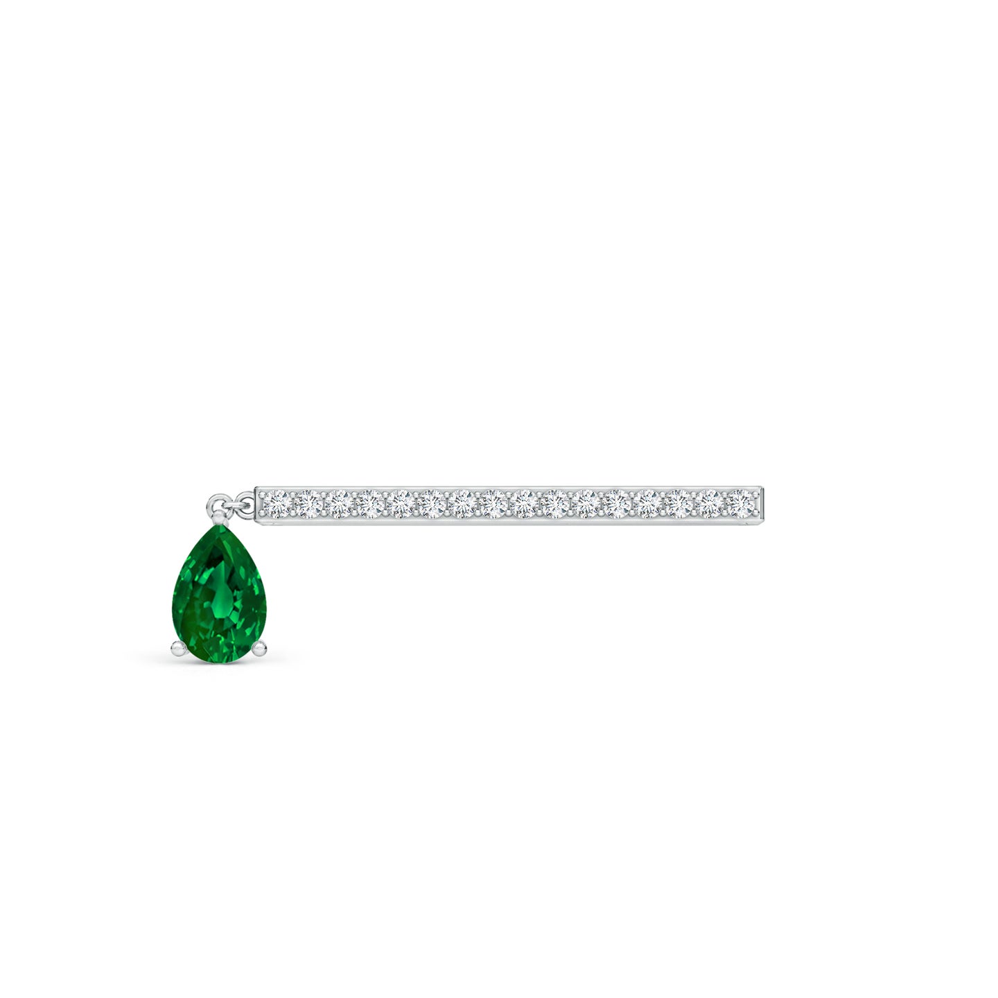 Teardrop Lab-Grown Emerald With Lab-Grown Diamond Watch Charm