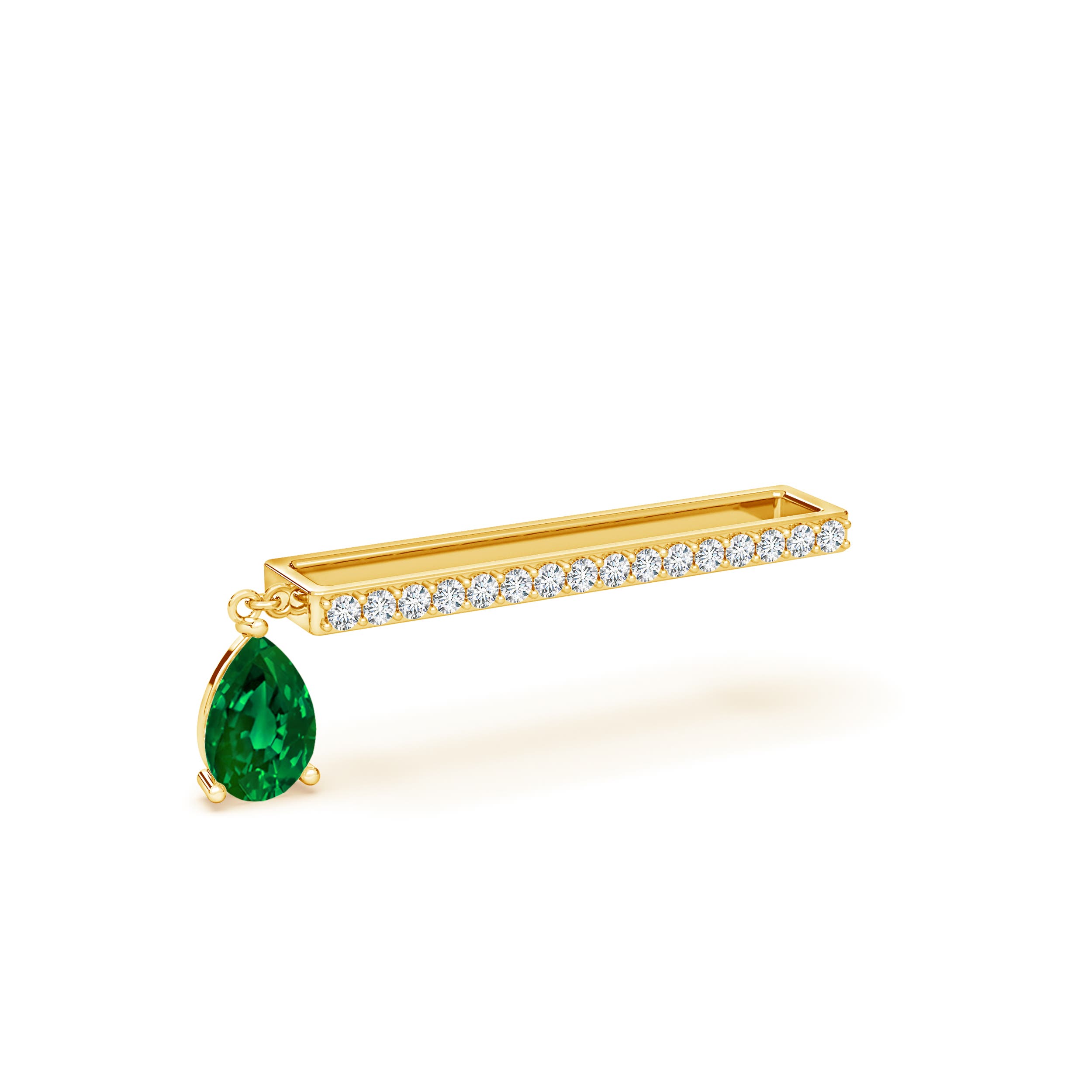 Premium - Lab-Grown Emerald / 0.48 CT / 14 KT Yellow Gold