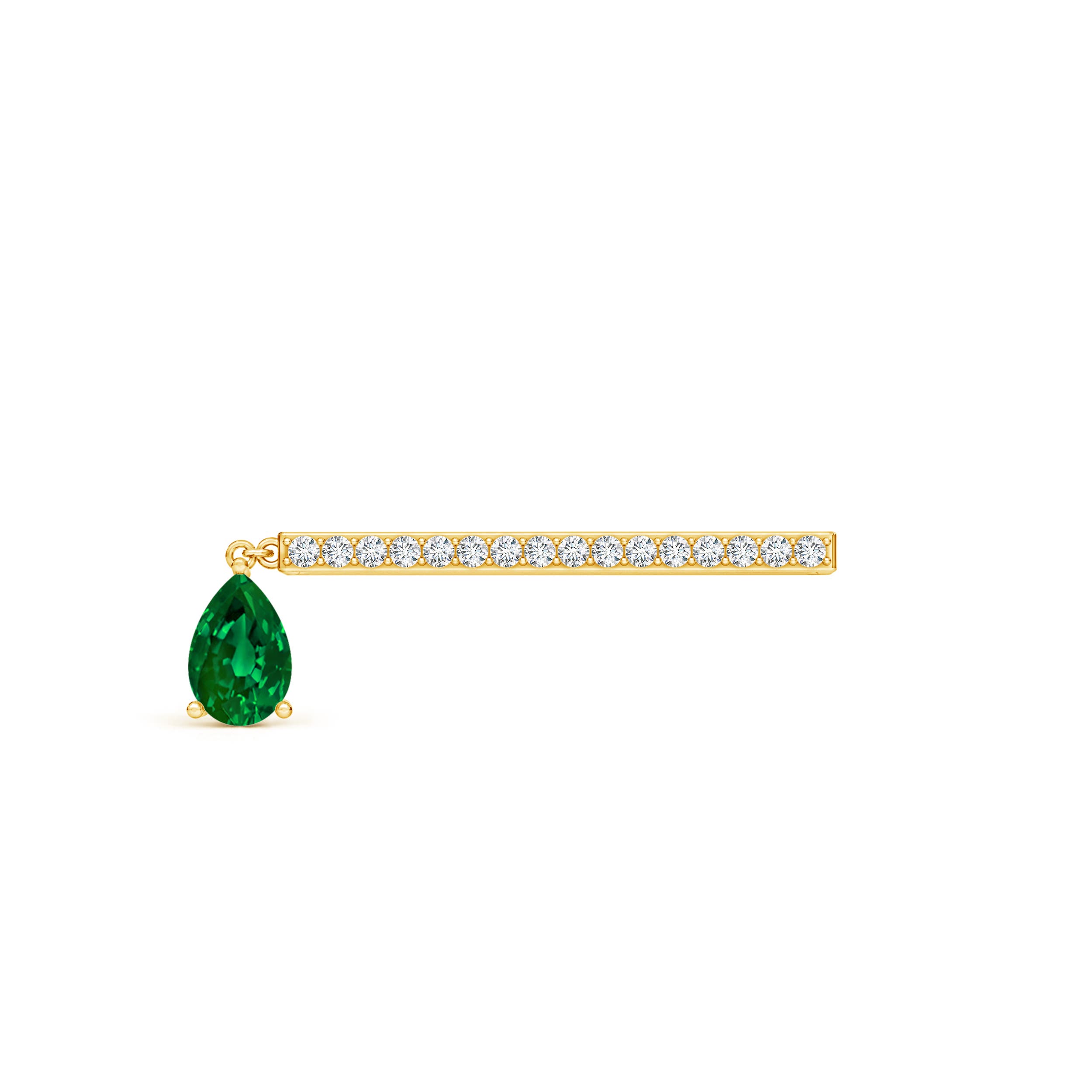 Premium - Lab-Grown Emerald / 0.48 CT / 14 KT Yellow Gold