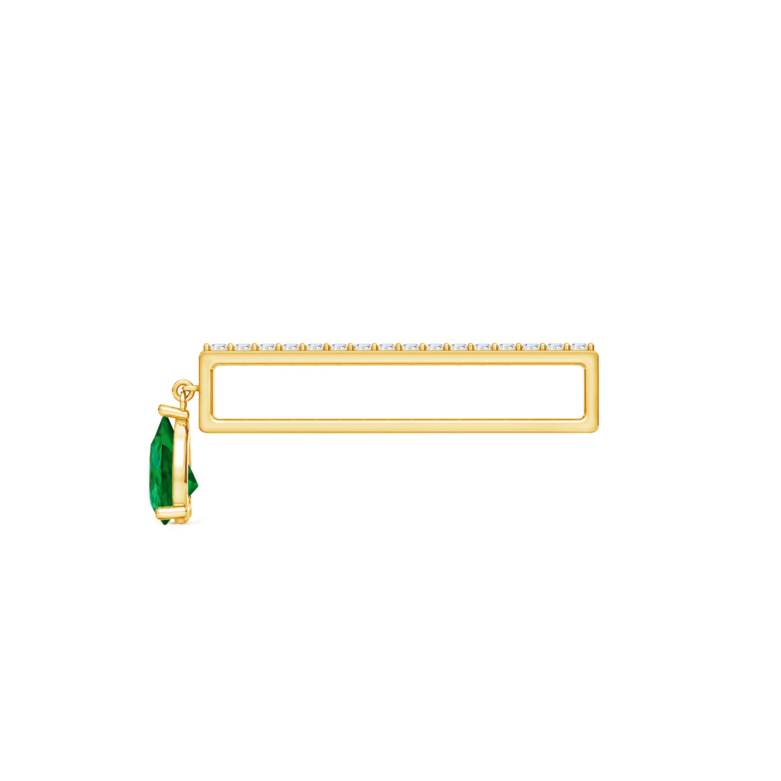 Premium - Lab-Grown Emerald / 0.48 CT / 14 KT Yellow Gold