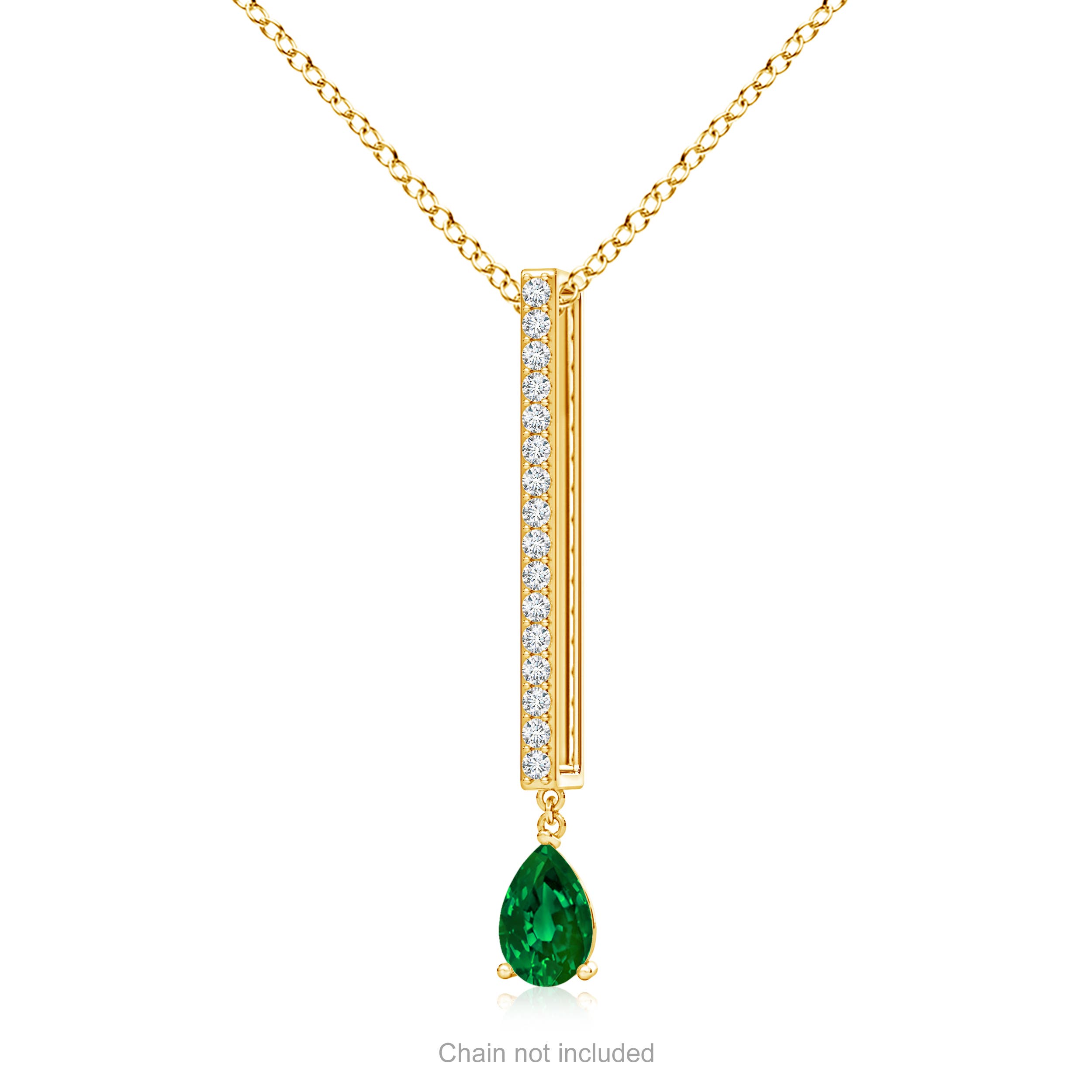 Premium - Lab-Grown Emerald / 0.48 CT / 14 KT Yellow Gold