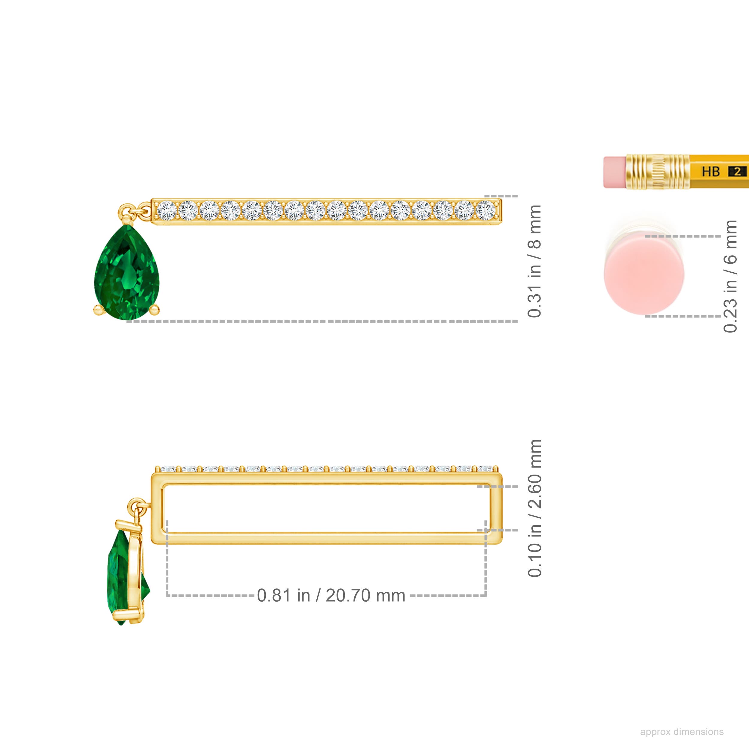 Premium - Lab-Grown Emerald / 0.48 CT / 14 KT Yellow Gold