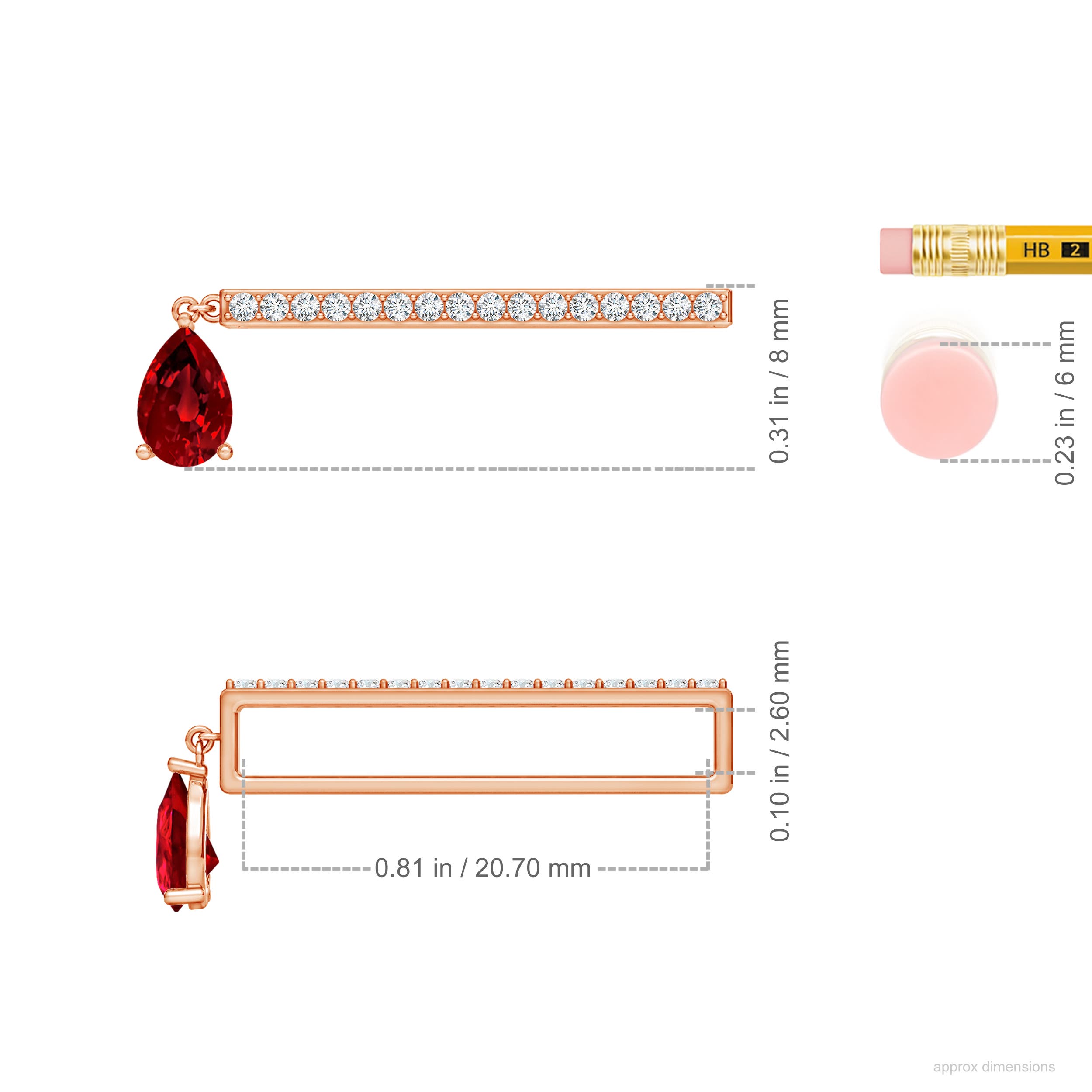 Premium - Lab-Grown Ruby / 0.53 CT / 14 KT Rose Gold