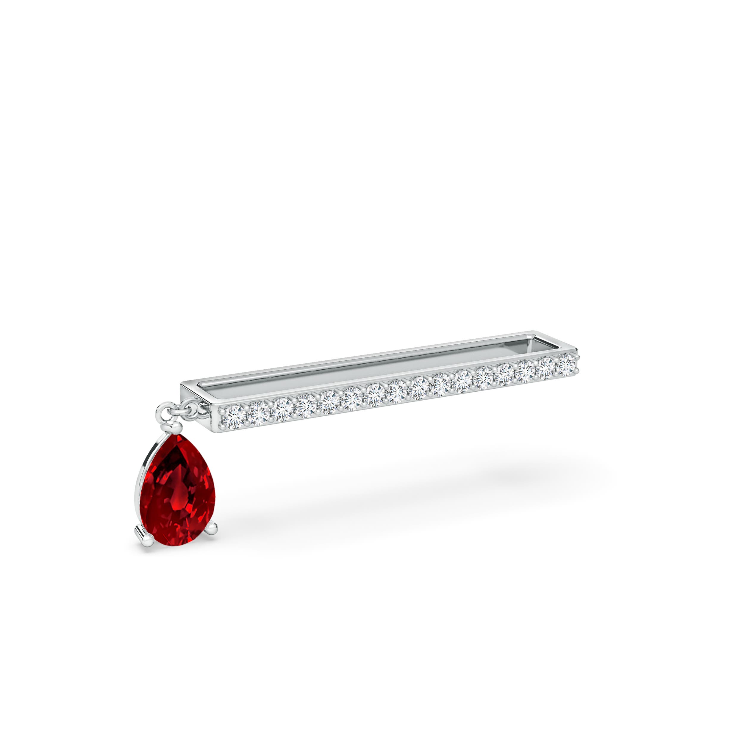 Premium - Lab-Grown Ruby / 0.53 CT / 14 KT White Gold