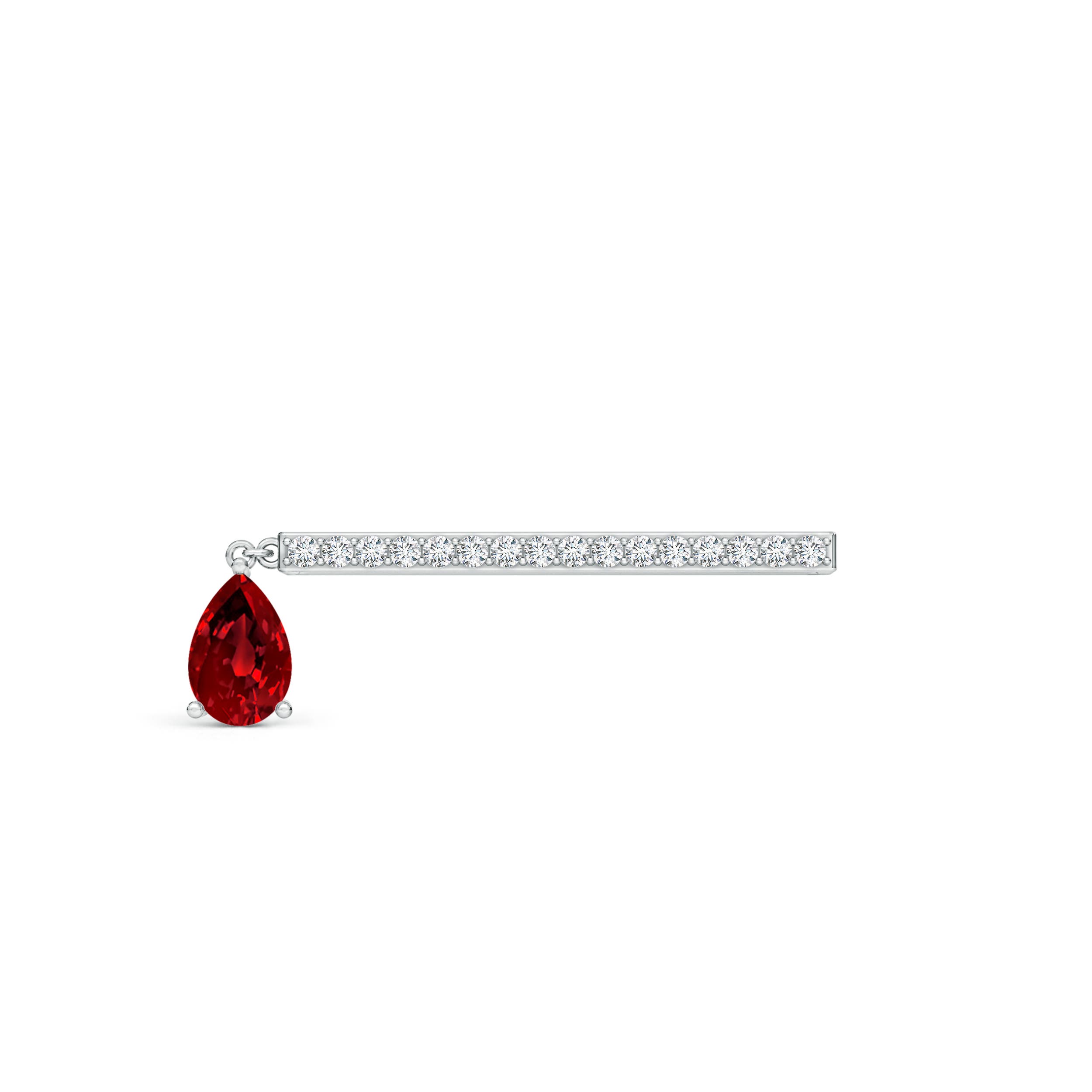 Premium - Lab-Grown Ruby / 0.53 CT / 14 KT White Gold