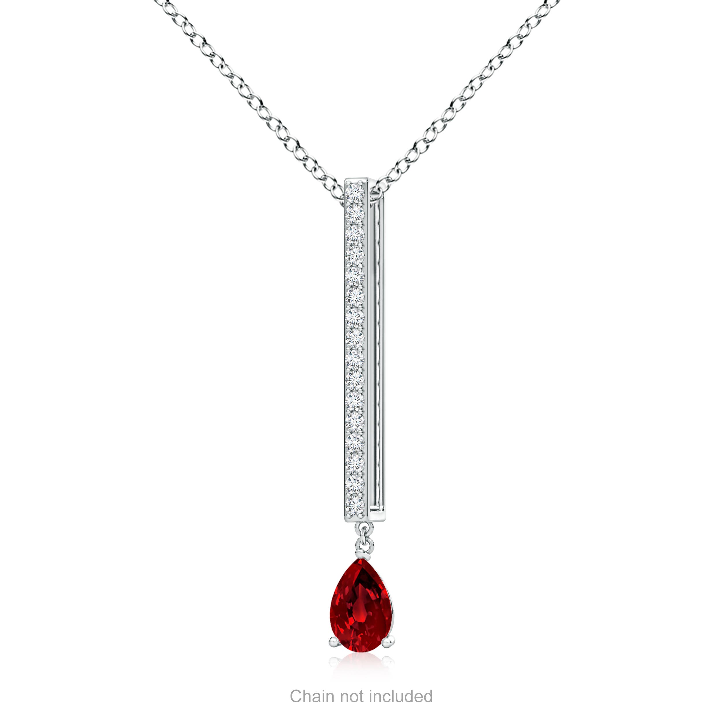 Premium - Lab-Grown Ruby / 0.53 CT / 14 KT White Gold