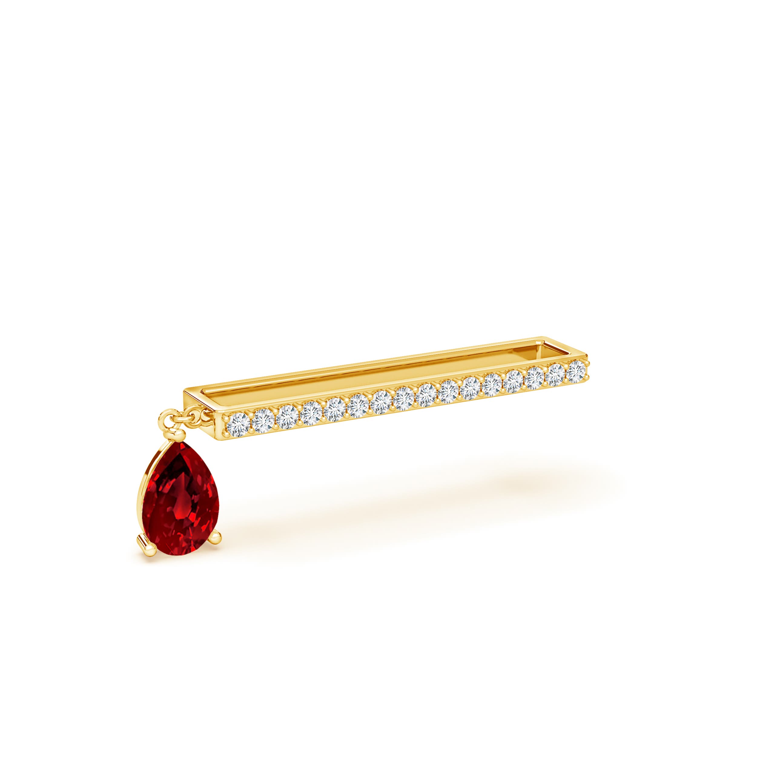 Premium - Lab-Grown Ruby / 0.53 CT / 14 KT Yellow Gold