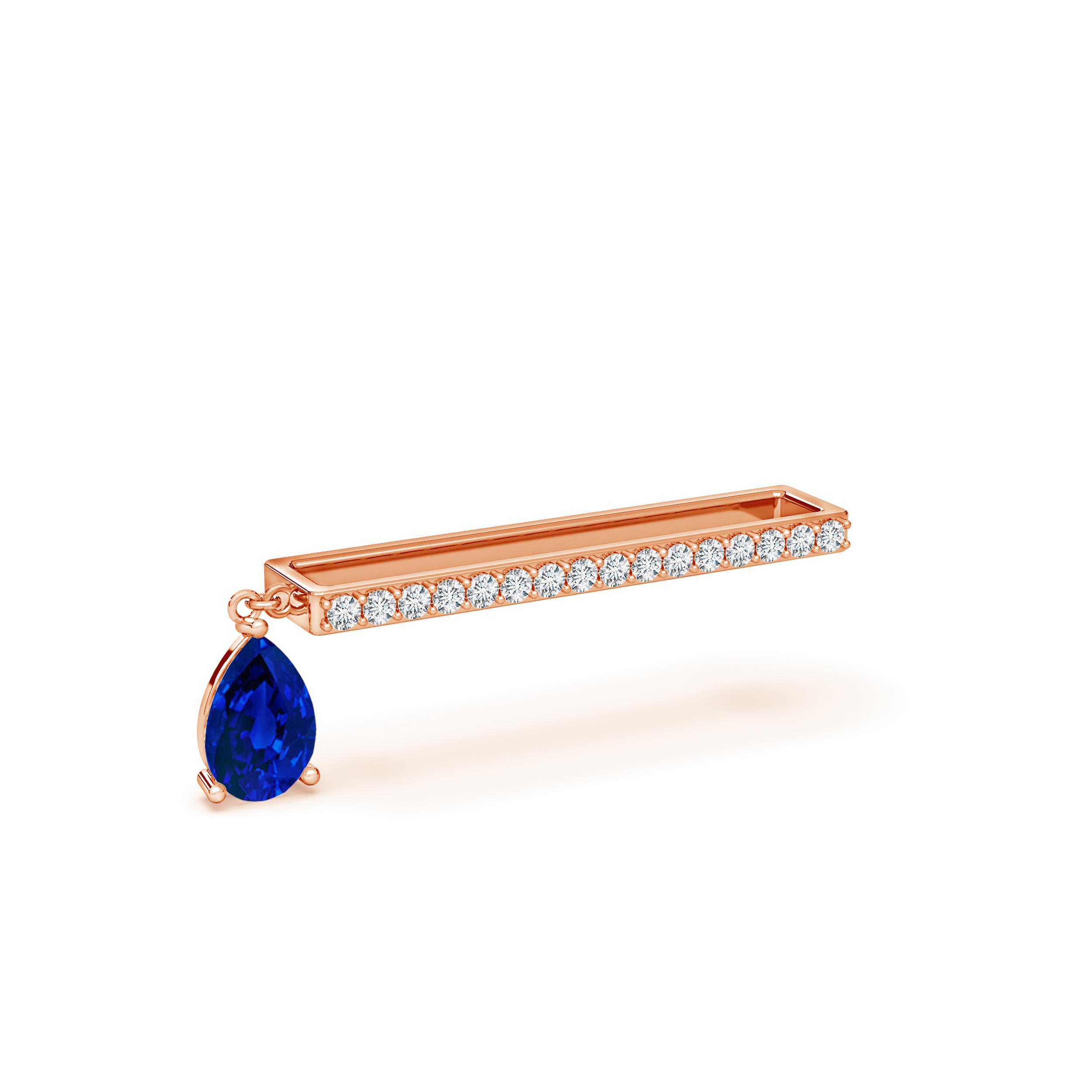 Premium - Lab-Grown Blue Sapphire / 0.53 CT / 14 KT Rose Gold