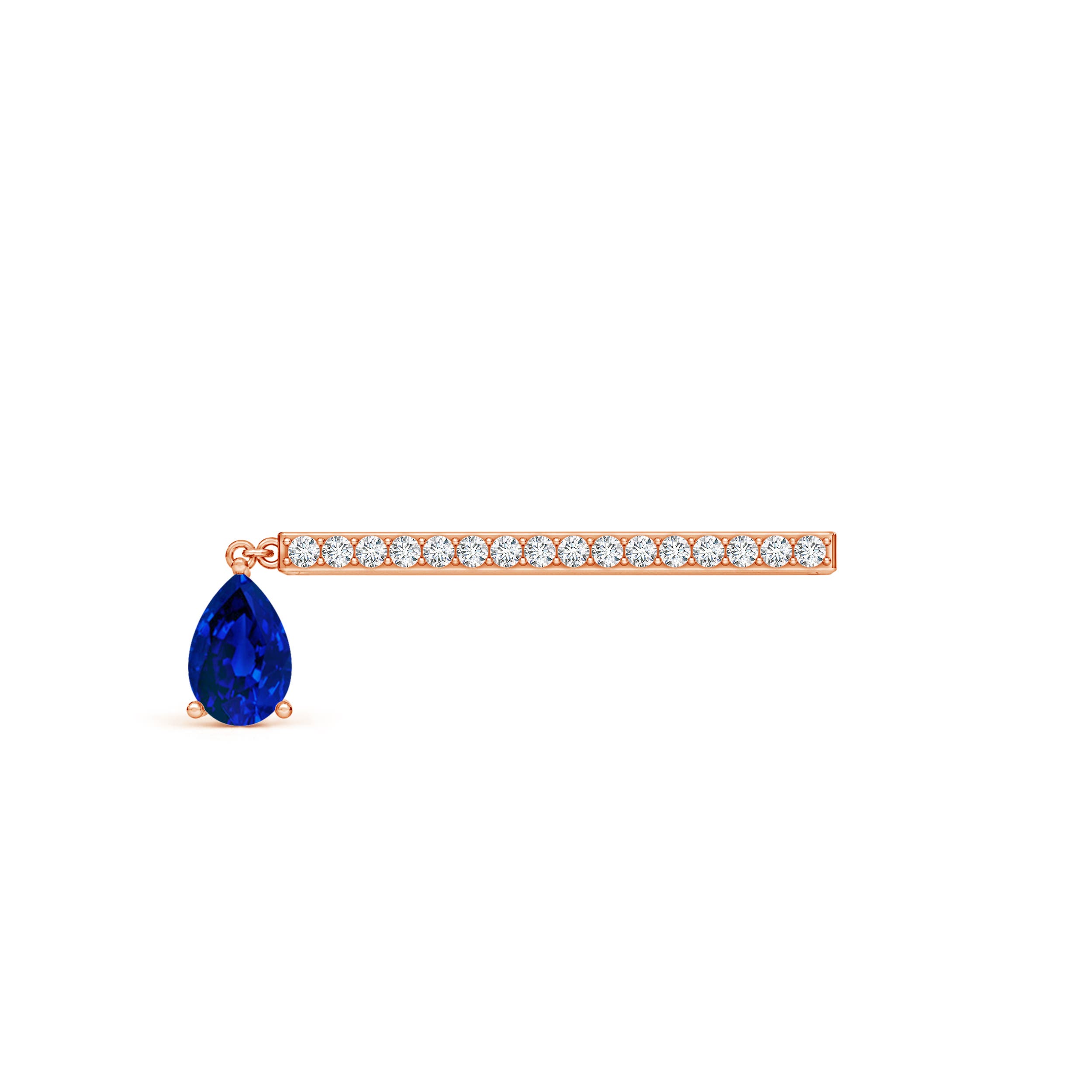 Premium - Lab-Grown Blue Sapphire / 0.53 CT / 14 KT Rose Gold