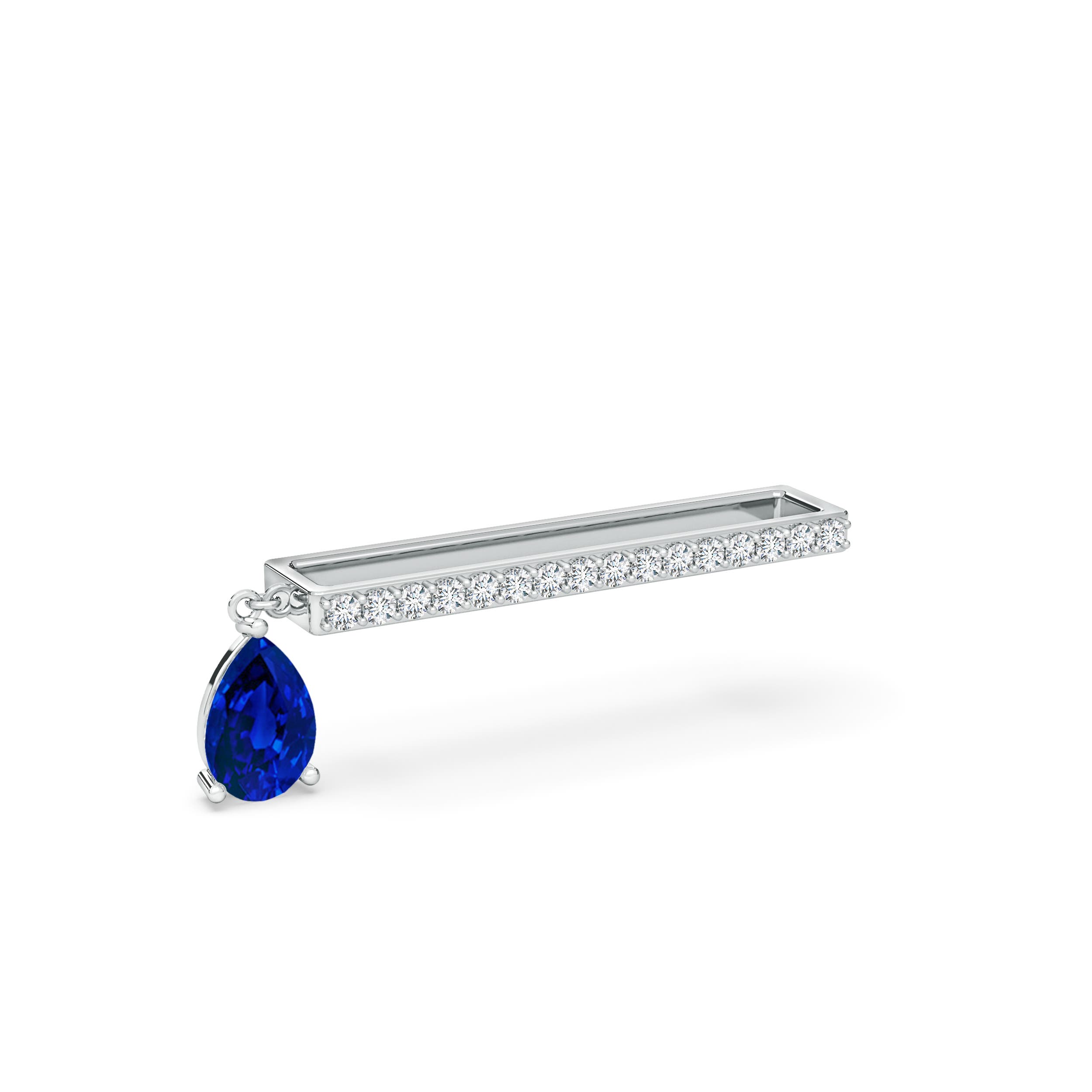 Premium - Lab-Grown Blue Sapphire / 0.53 CT / 14 KT White Gold