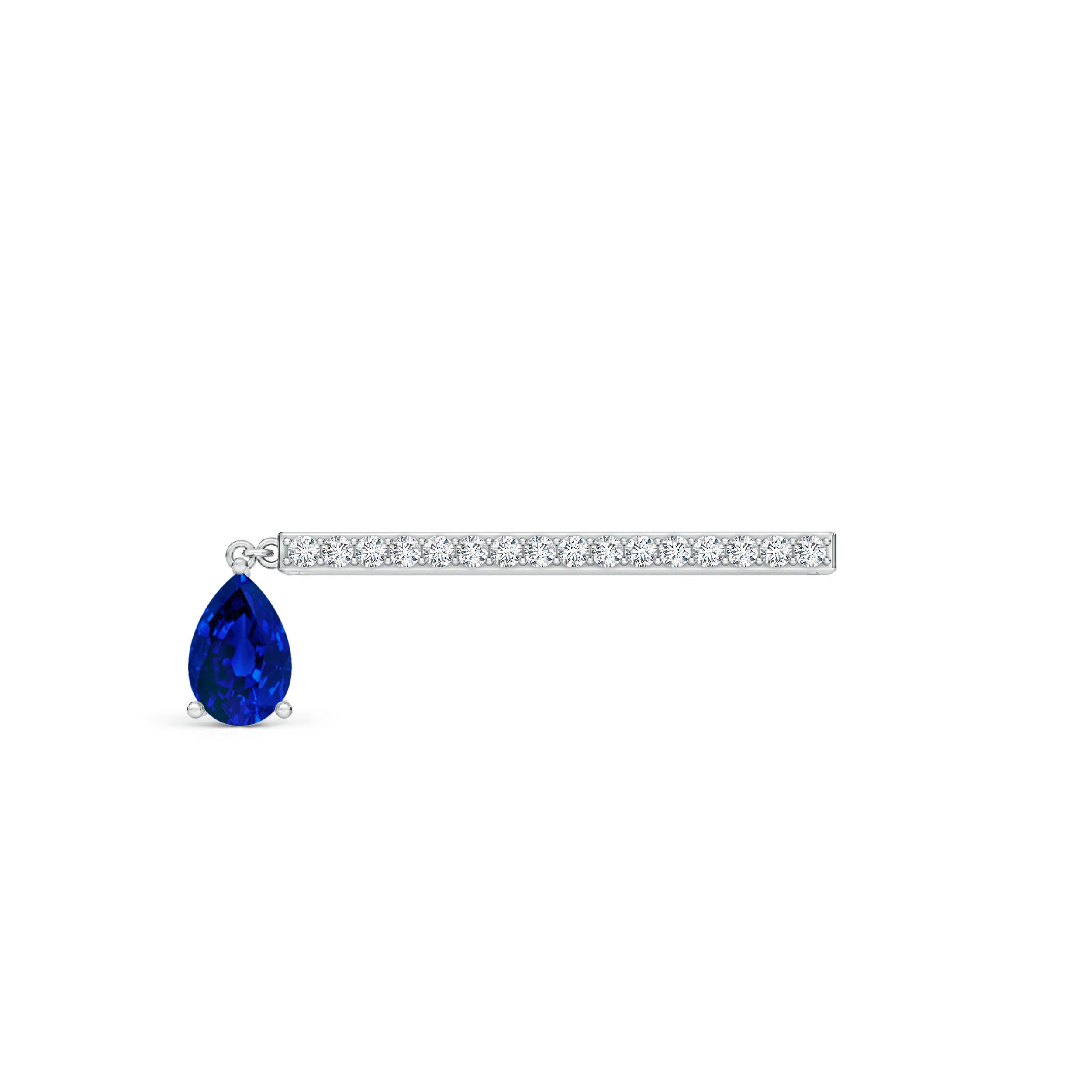 Premium - Lab-Grown Blue Sapphire / 0.53 CT / 14 KT White Gold