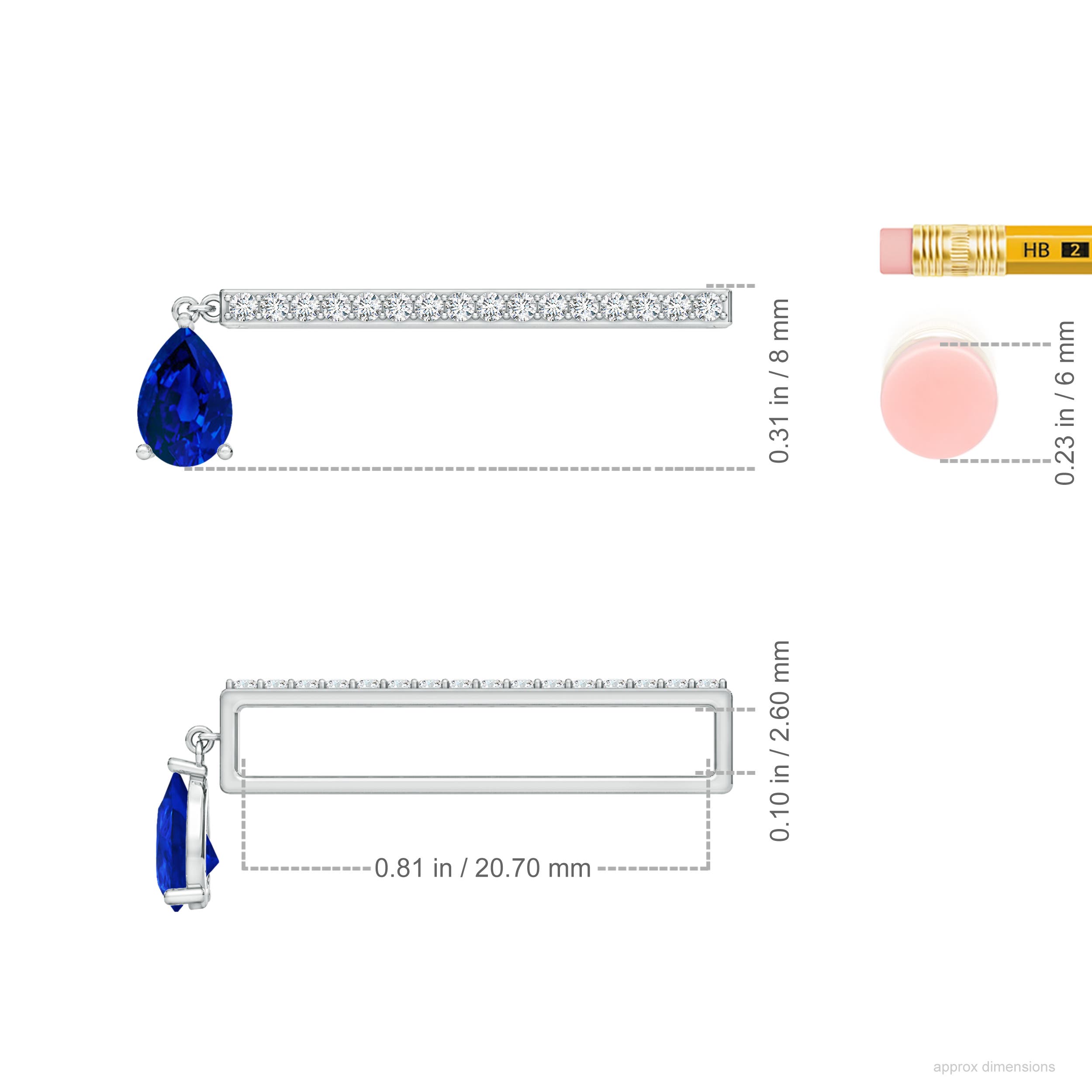 Premium - Lab-Grown Blue Sapphire / 0.53 CT / 14 KT White Gold