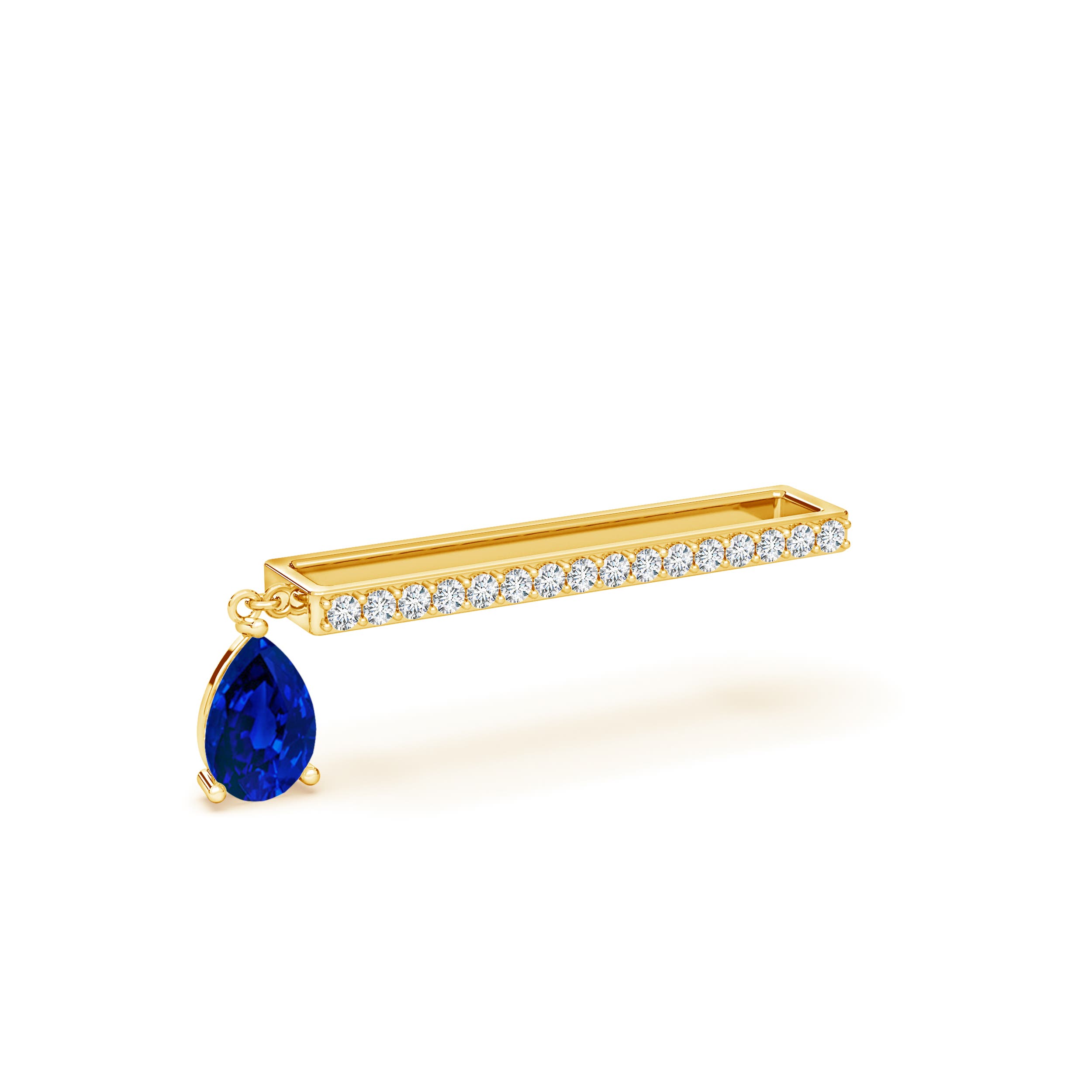 Premium - Lab-Grown Blue Sapphire / 0.53 CT / 14 KT Yellow Gold