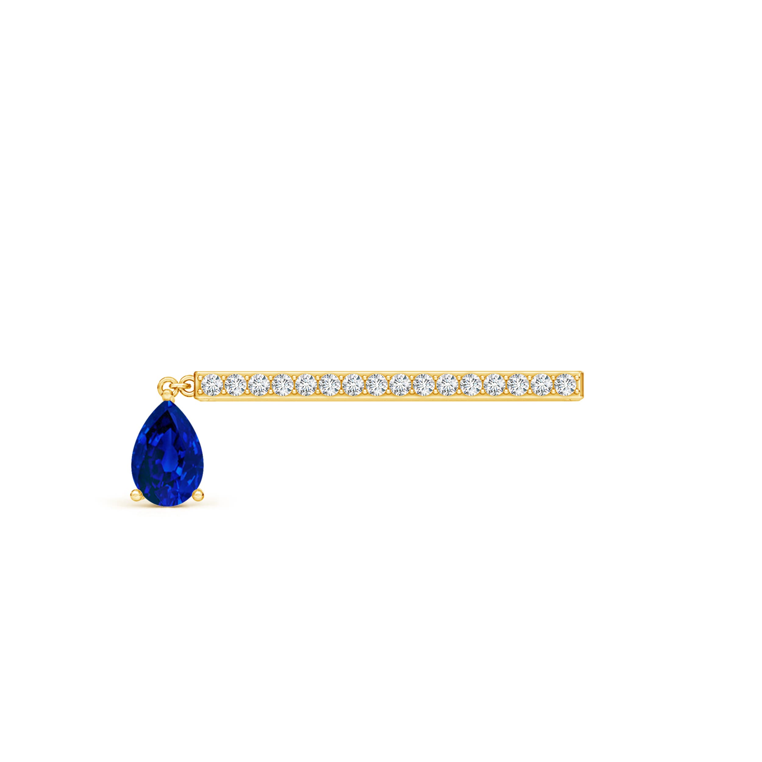 Premium - Lab-Grown Blue Sapphire / 0.53 CT / 14 KT Yellow Gold