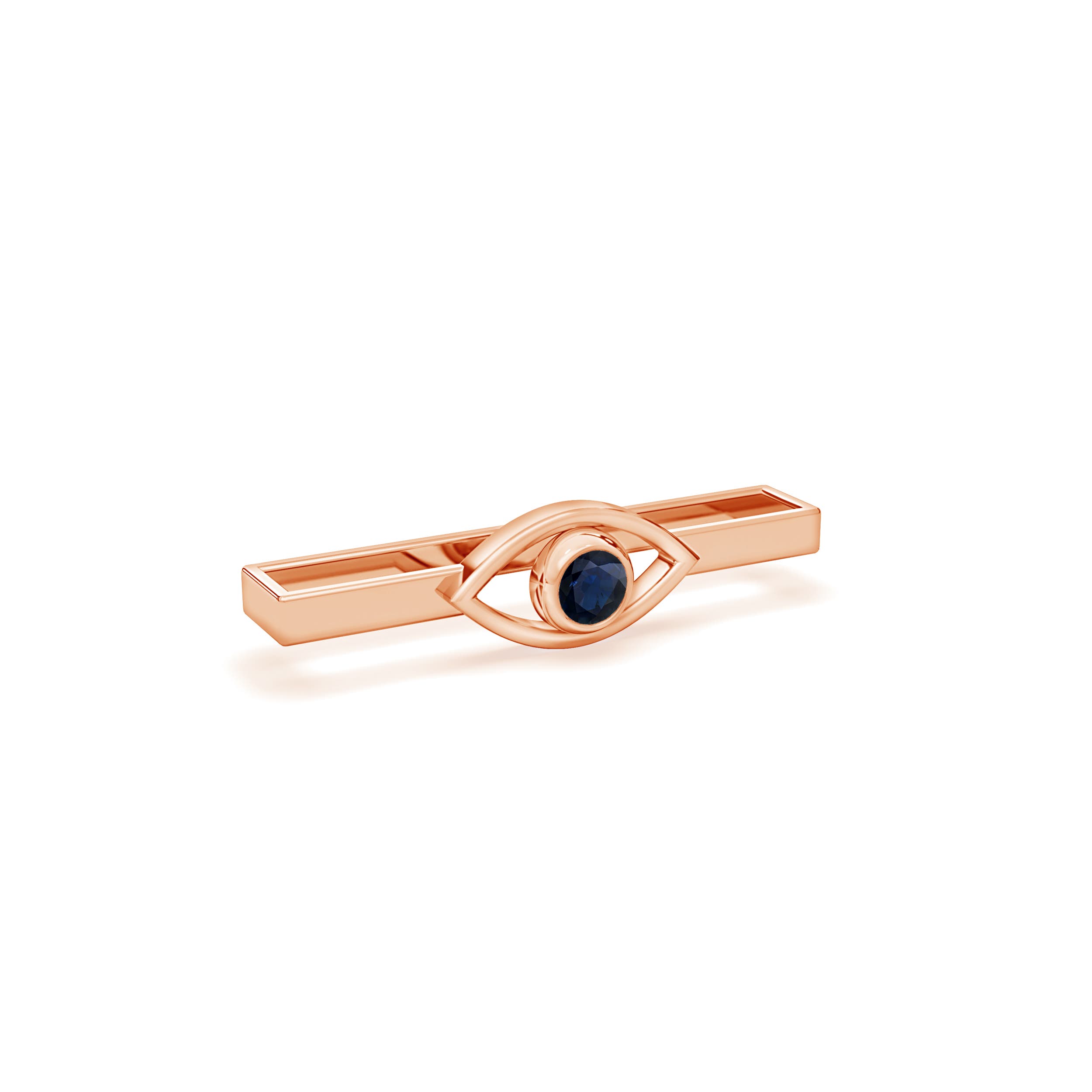 A - Blue Sapphire / 0.14 CT / 14 KT Rose Gold