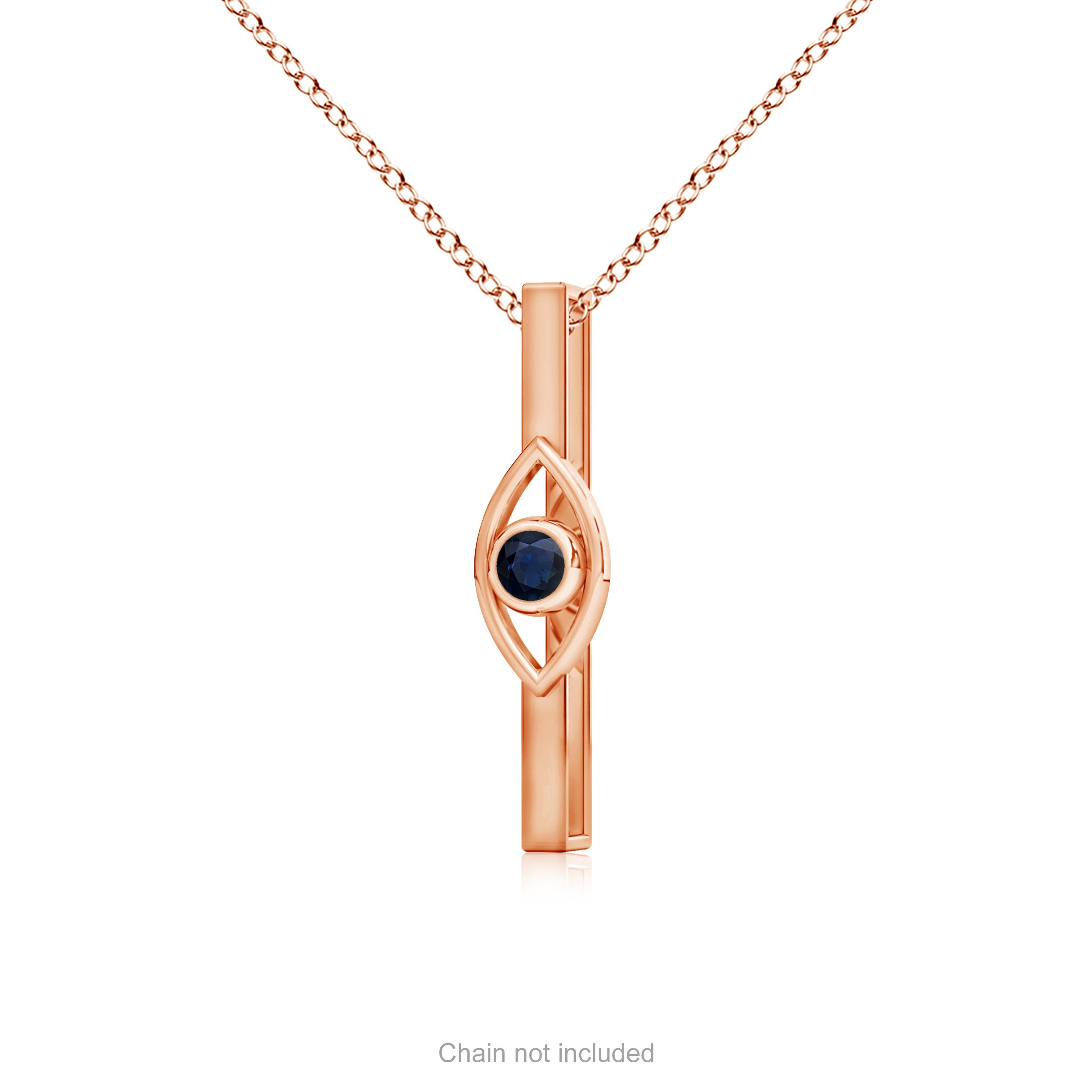 A - Blue Sapphire / 0.14 CT / 14 KT Rose Gold