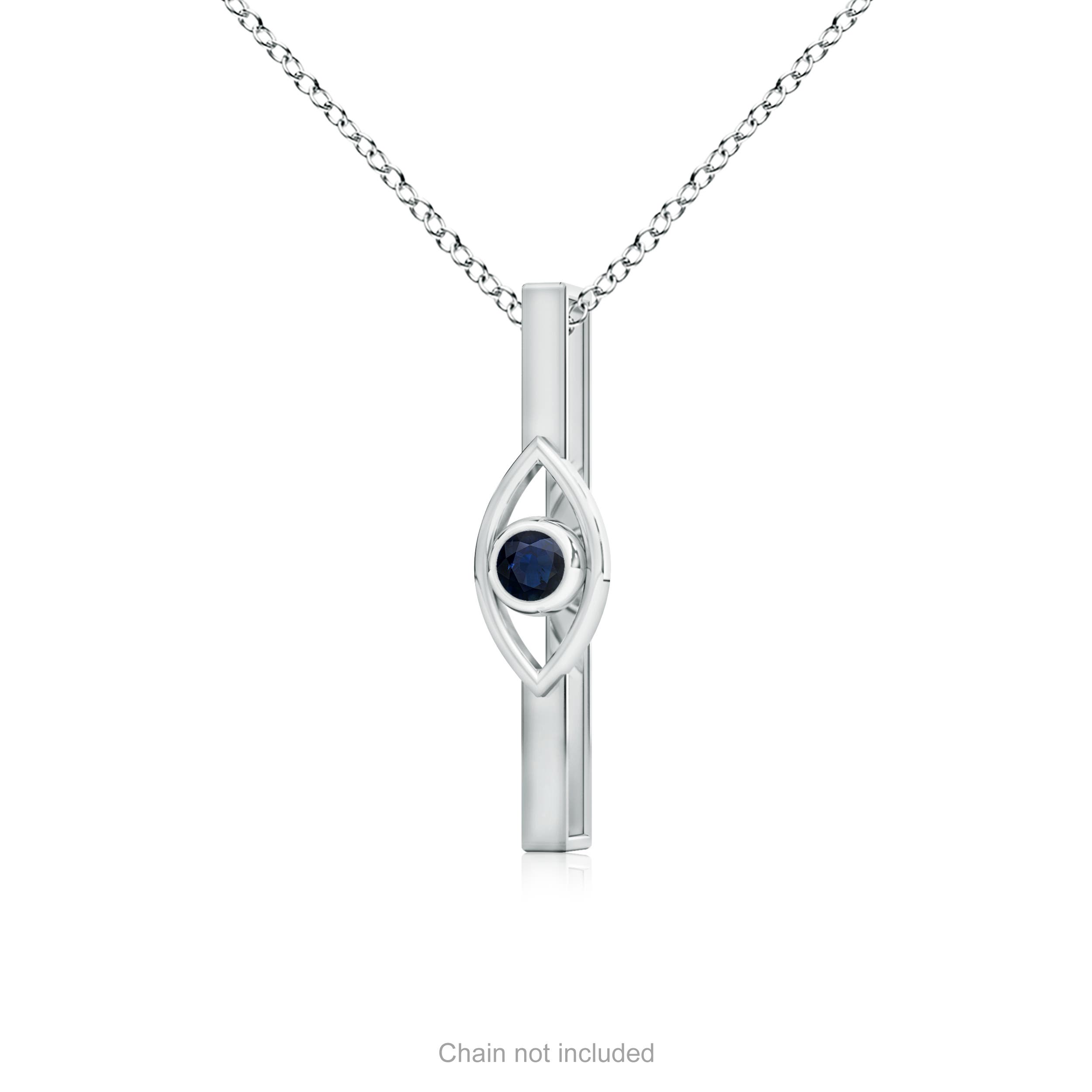 A - Blue Sapphire / 0.14 CT / 14 KT White Gold