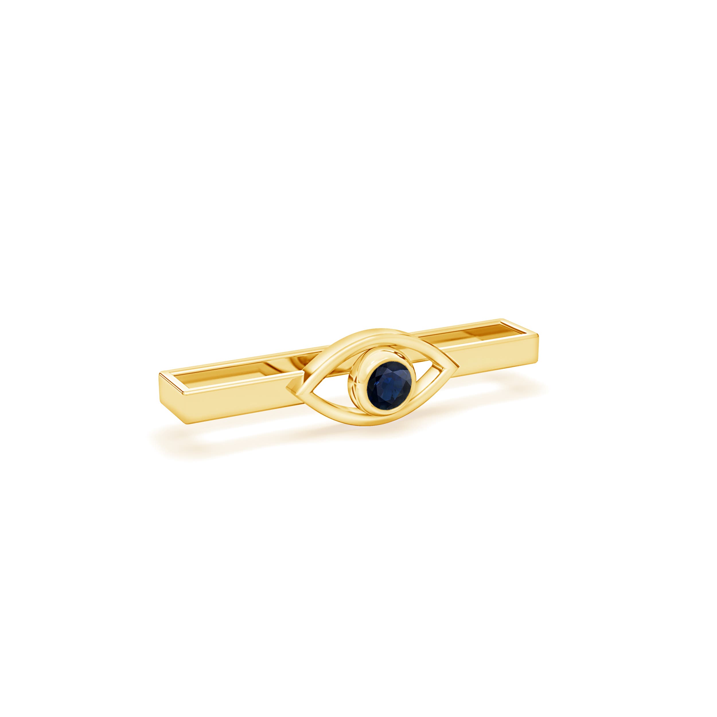 A - Blue Sapphire / 0.14 CT / 14 KT Yellow Gold