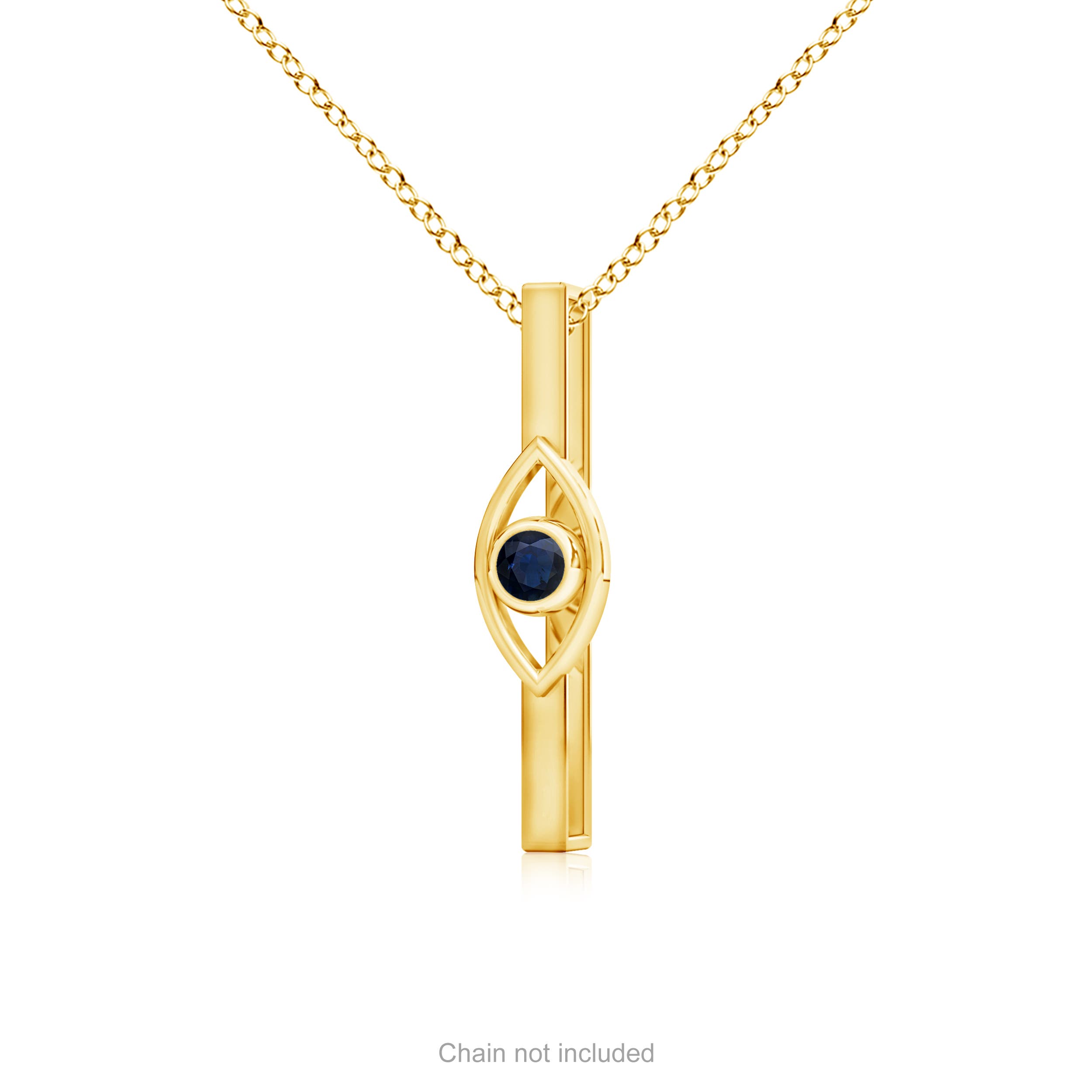 A - Blue Sapphire / 0.14 CT / 14 KT Yellow Gold