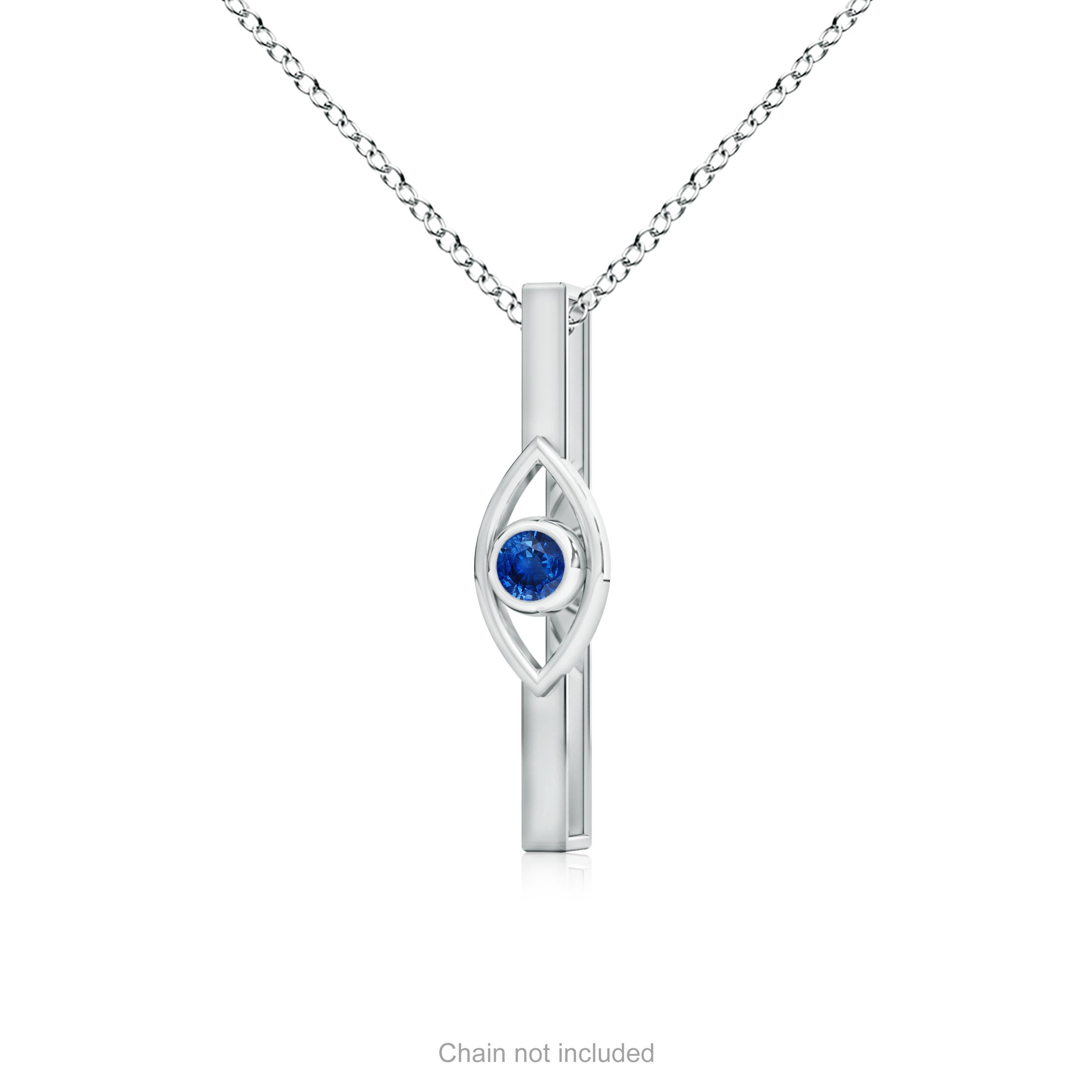 AAA - Blue Sapphire / 0.14 CT / 14 KT White Gold