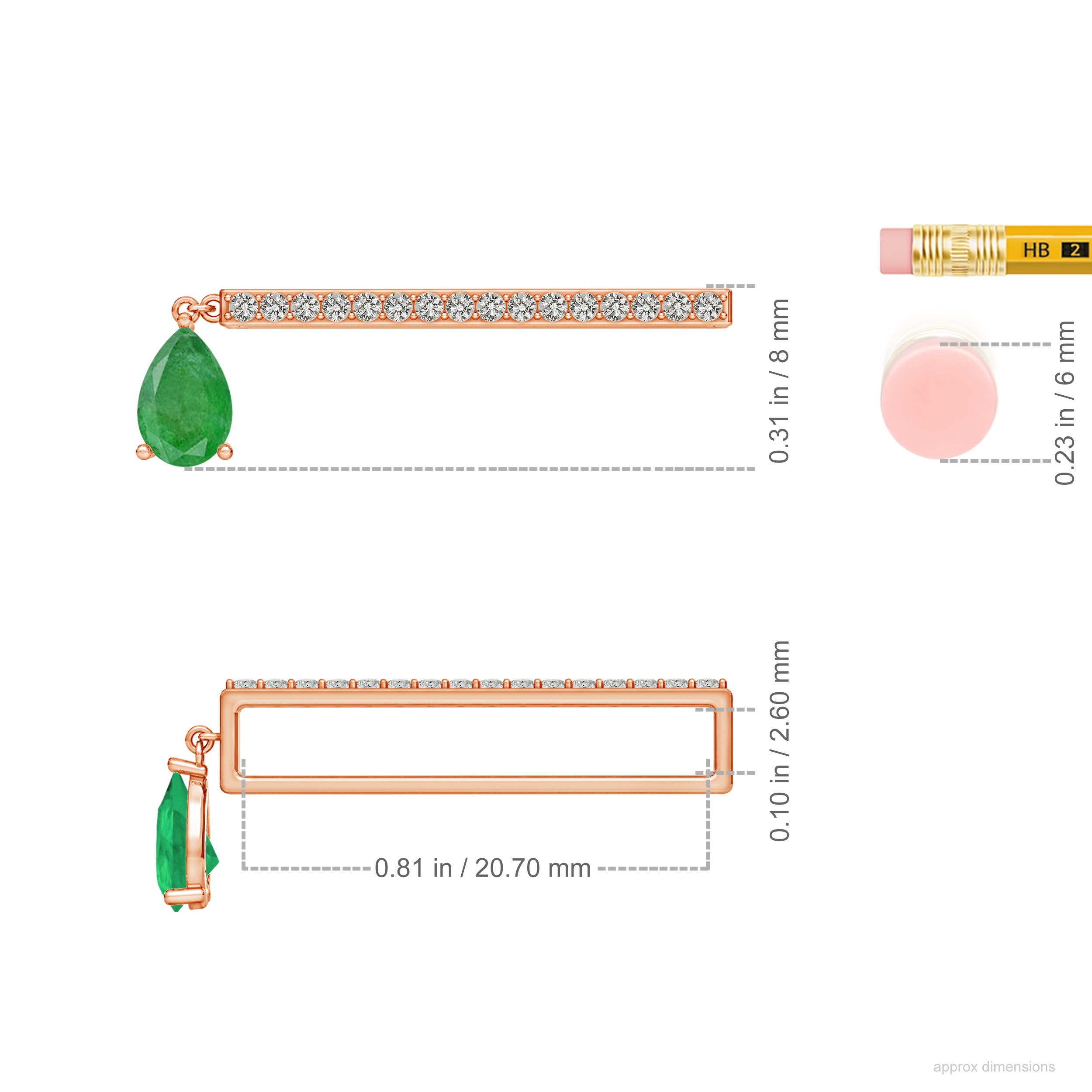 A - Emerald / 0.48 CT / 14 KT Rose Gold