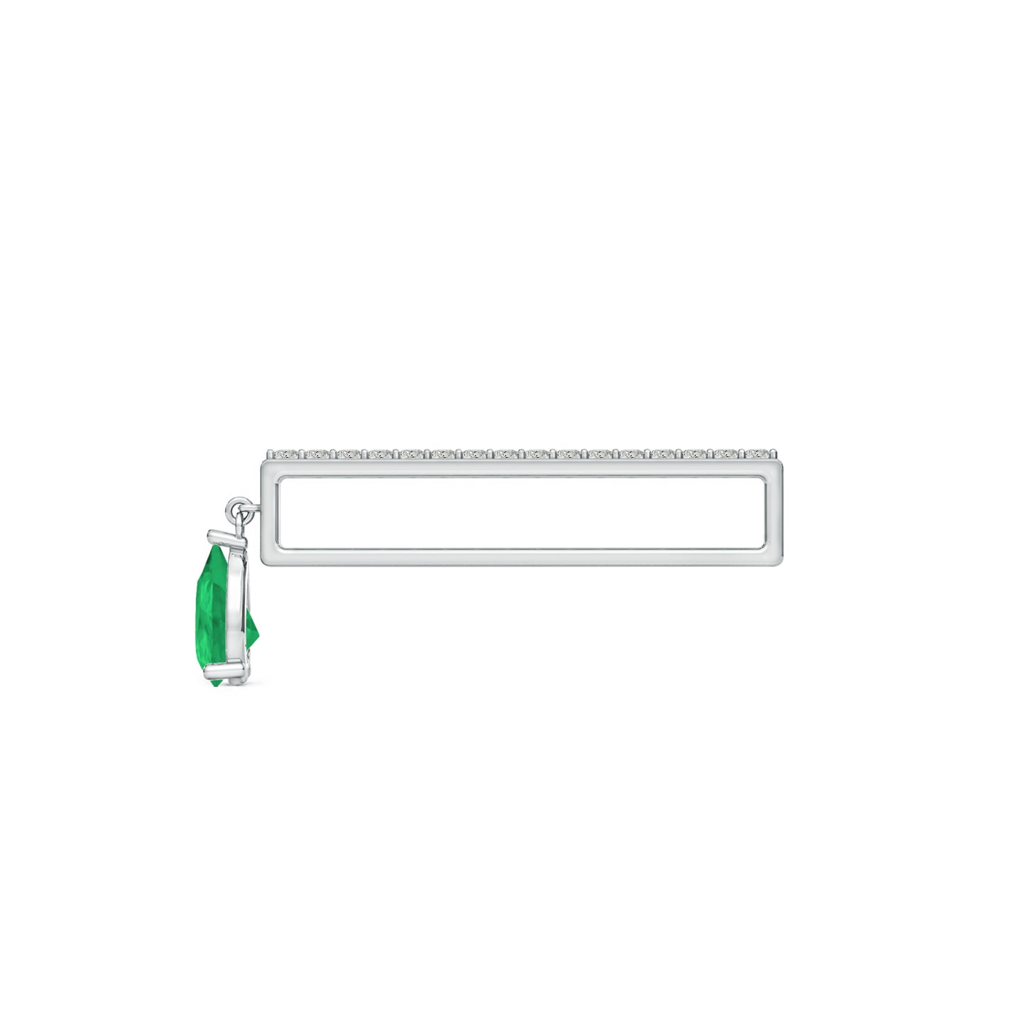 Teardrop Natural Emerald With Natural Diamond Watch Charm