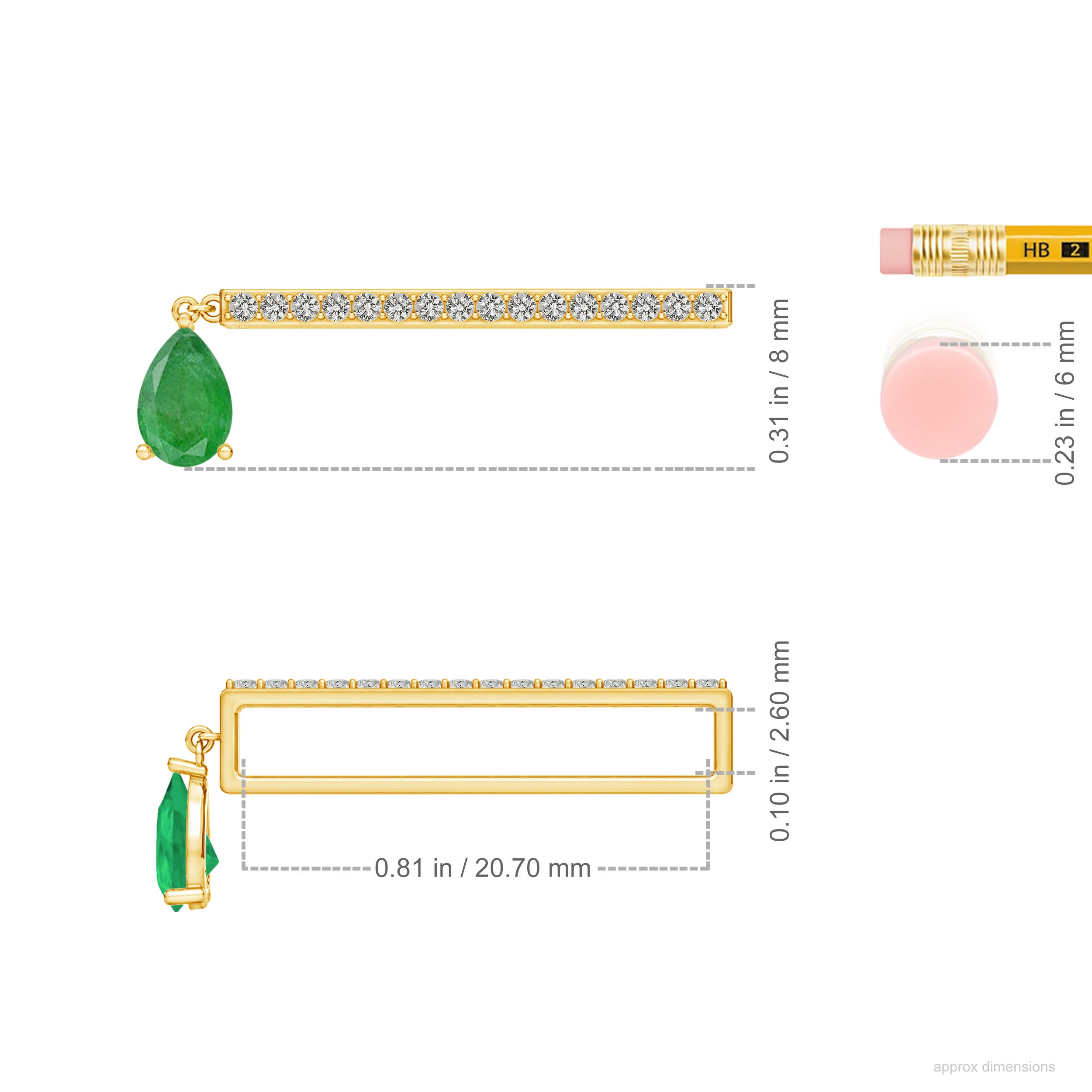 A - Emerald / 0.48 CT / 14 KT Yellow Gold