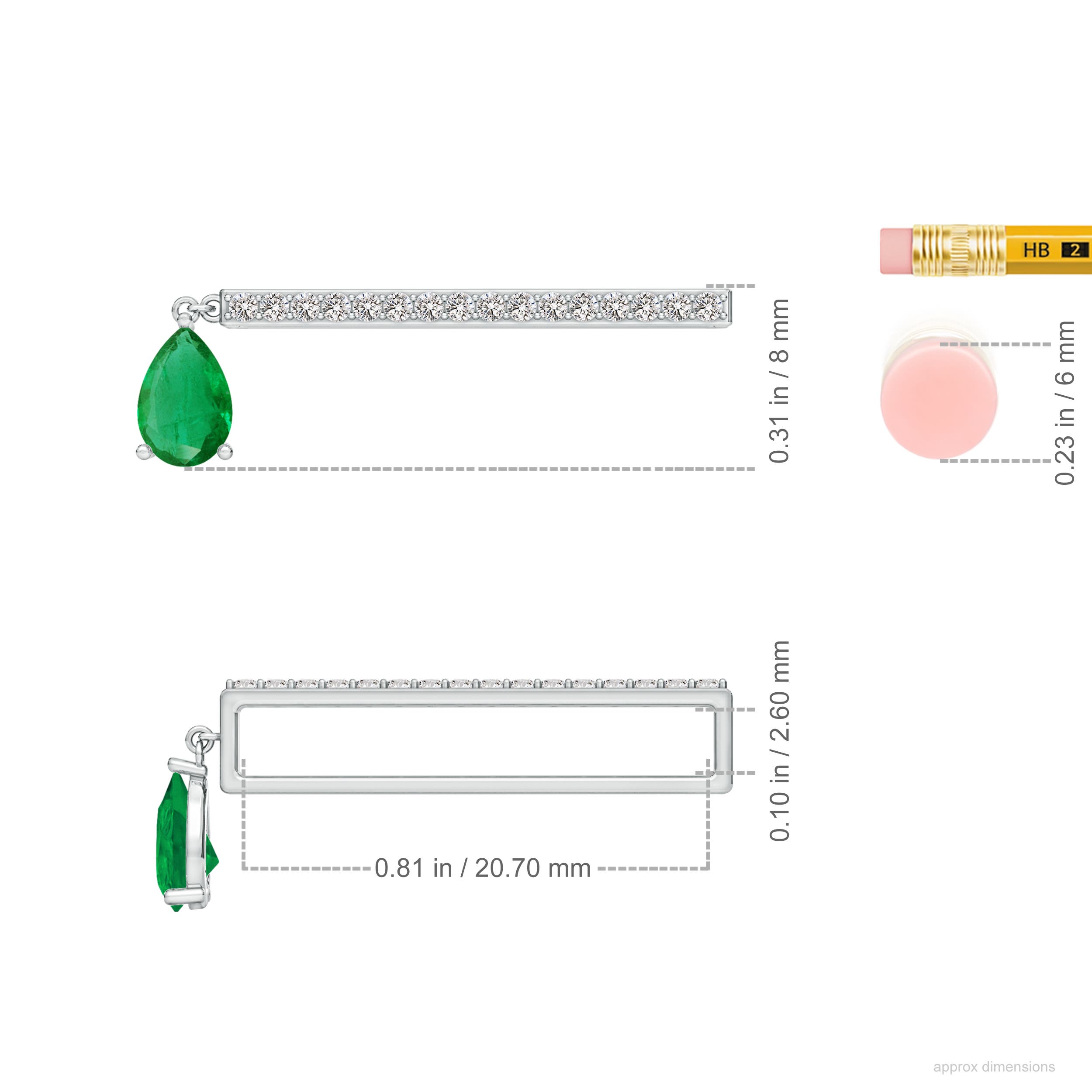 AA - Emerald / 0.48 CT / 14 KT White Gold