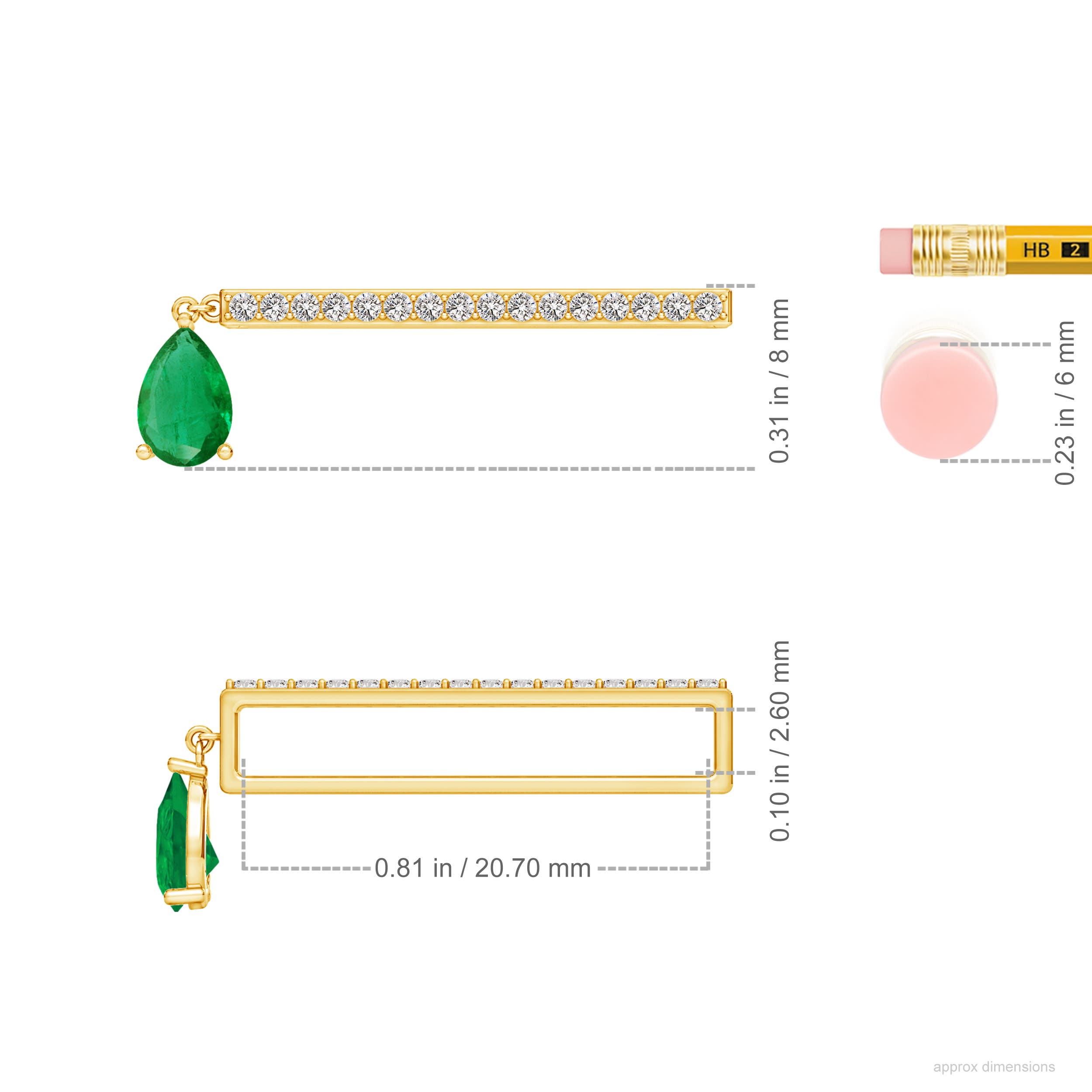 AA - Emerald / 0.48 CT / 14 KT Yellow Gold