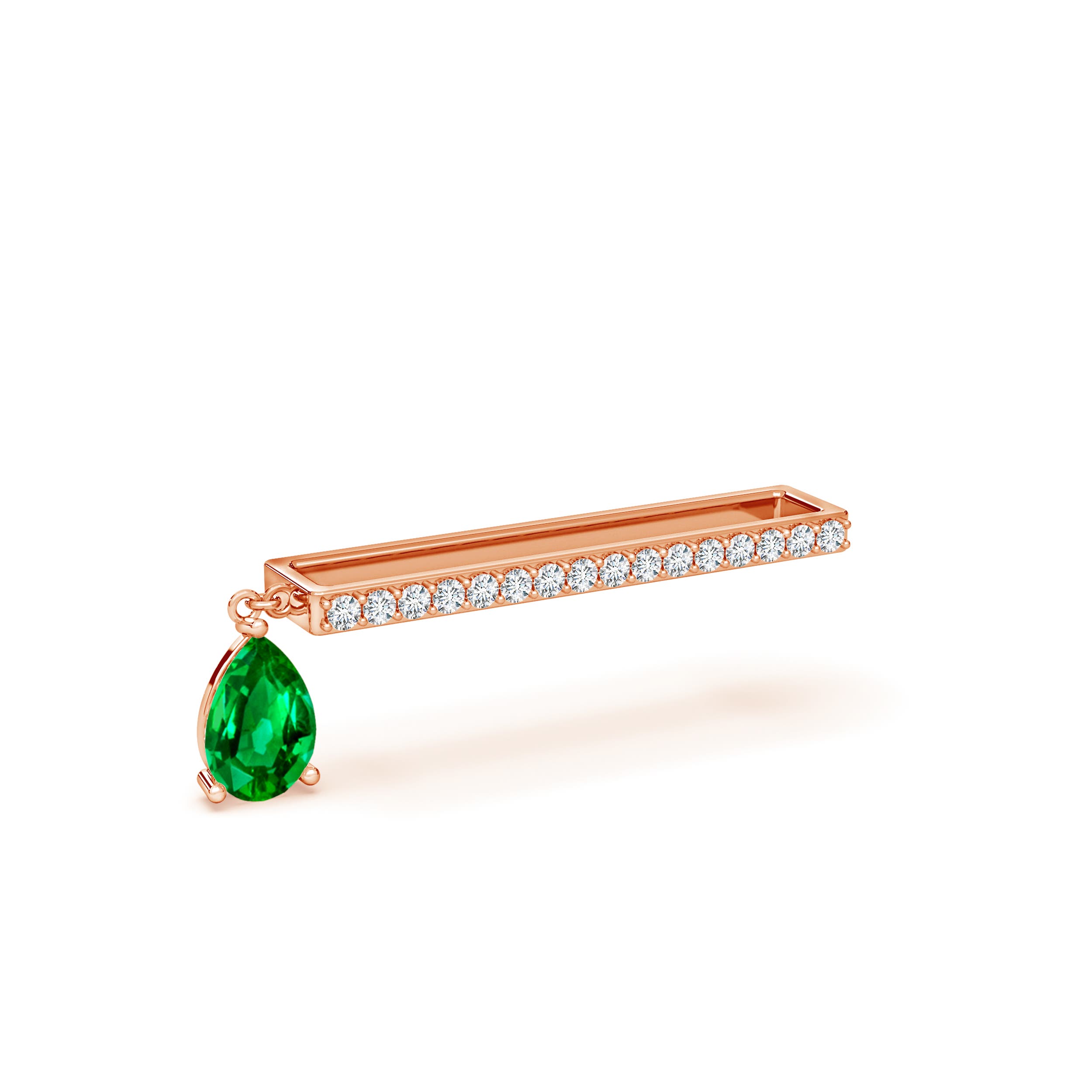 AAAA - Emerald / 0.48 CT / 14 KT Rose Gold