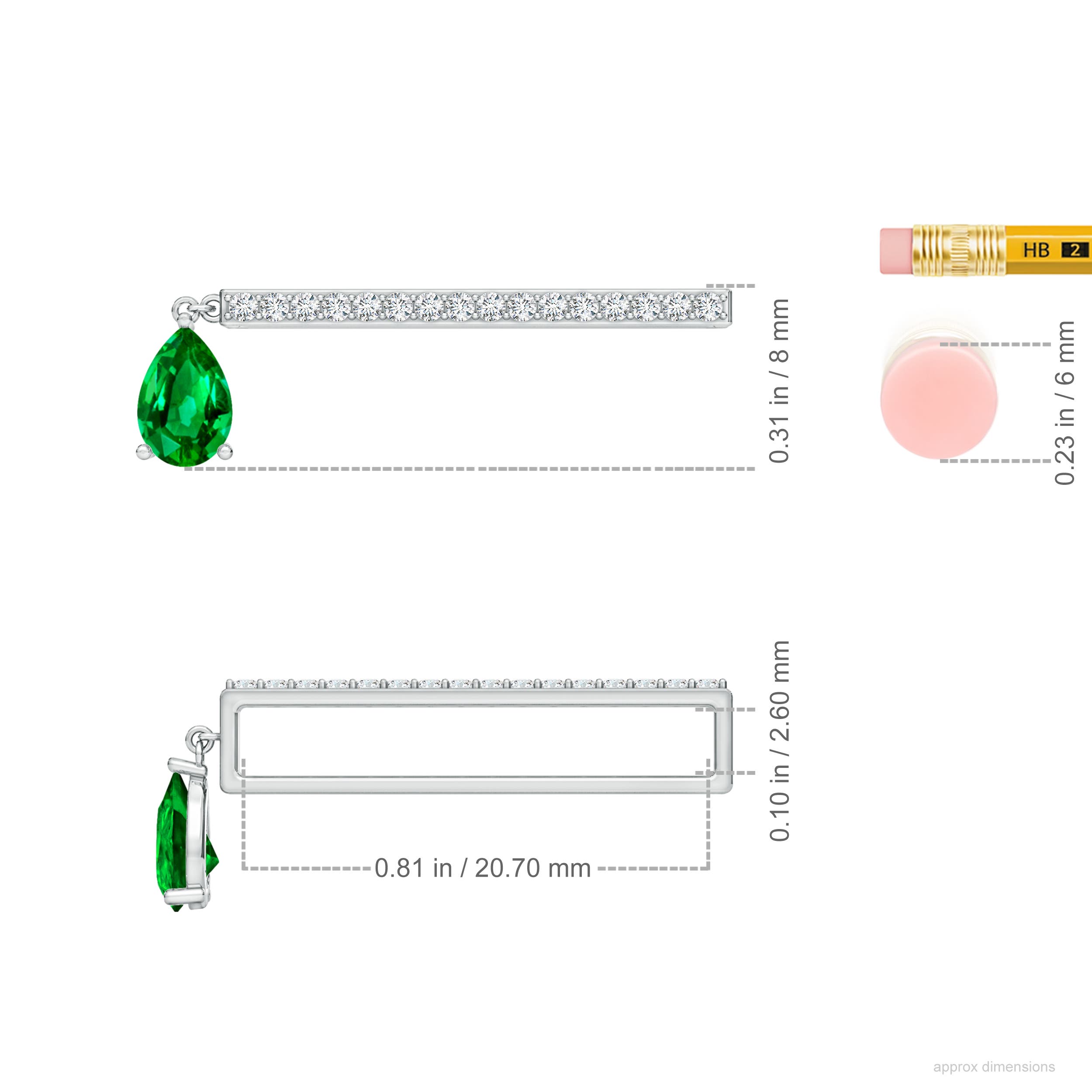 AAAA - Emerald / 0.48 CT / 14 KT White Gold