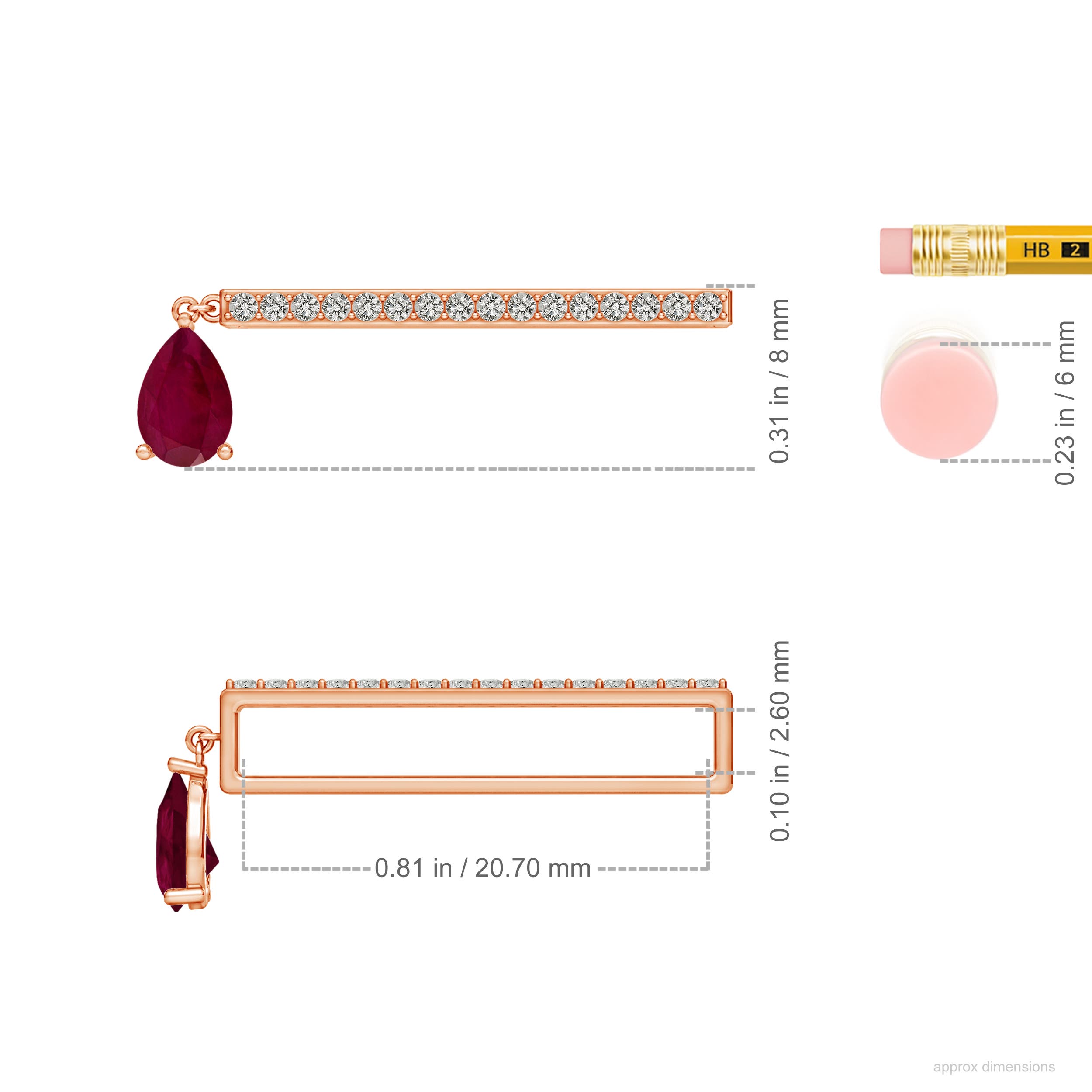 A - Ruby / 0.53 CT / 14 KT Rose Gold