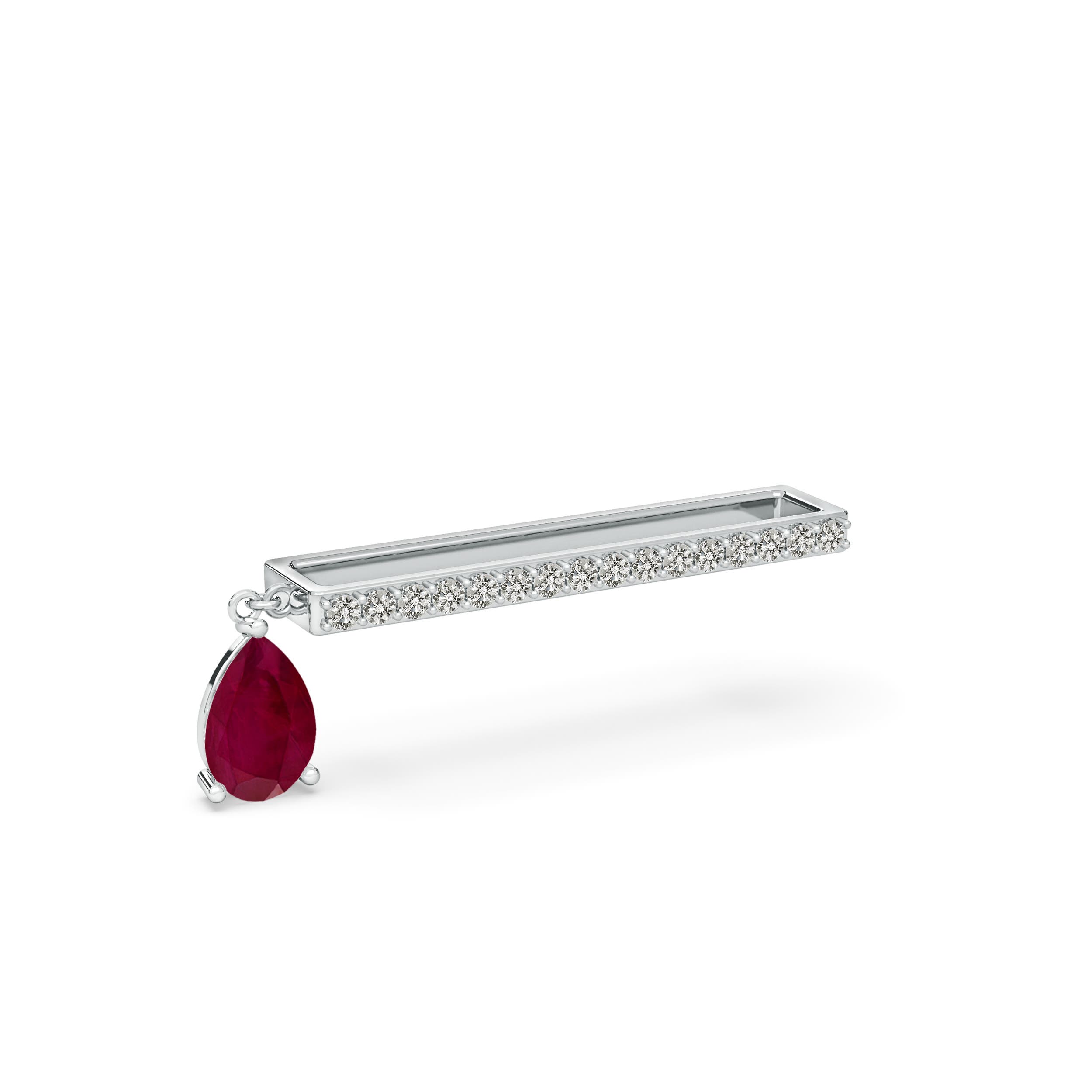 A - Ruby / 0.53 CT / 14 KT White Gold