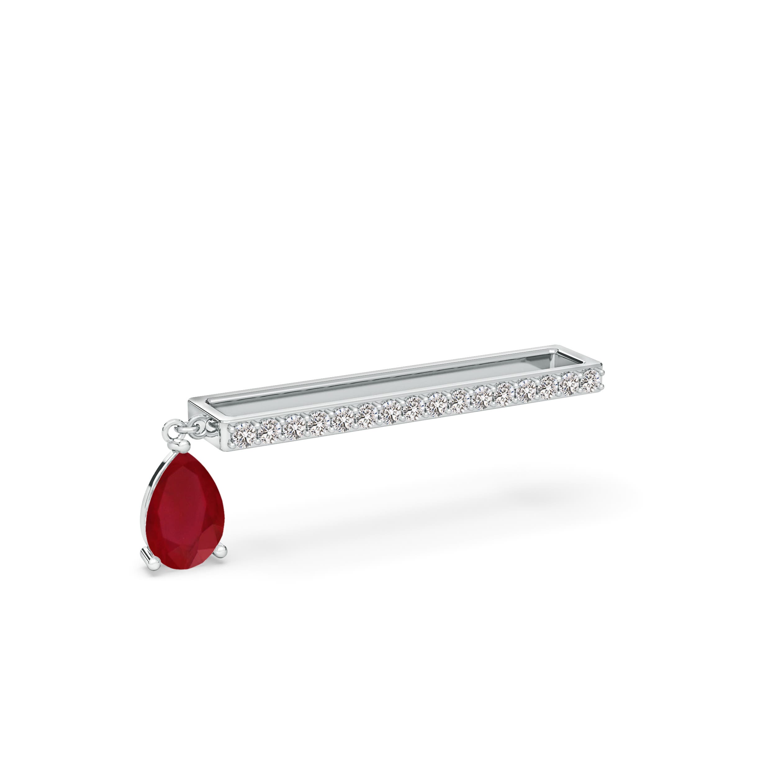 AA - Ruby / 0.53 CT / 14 KT White Gold