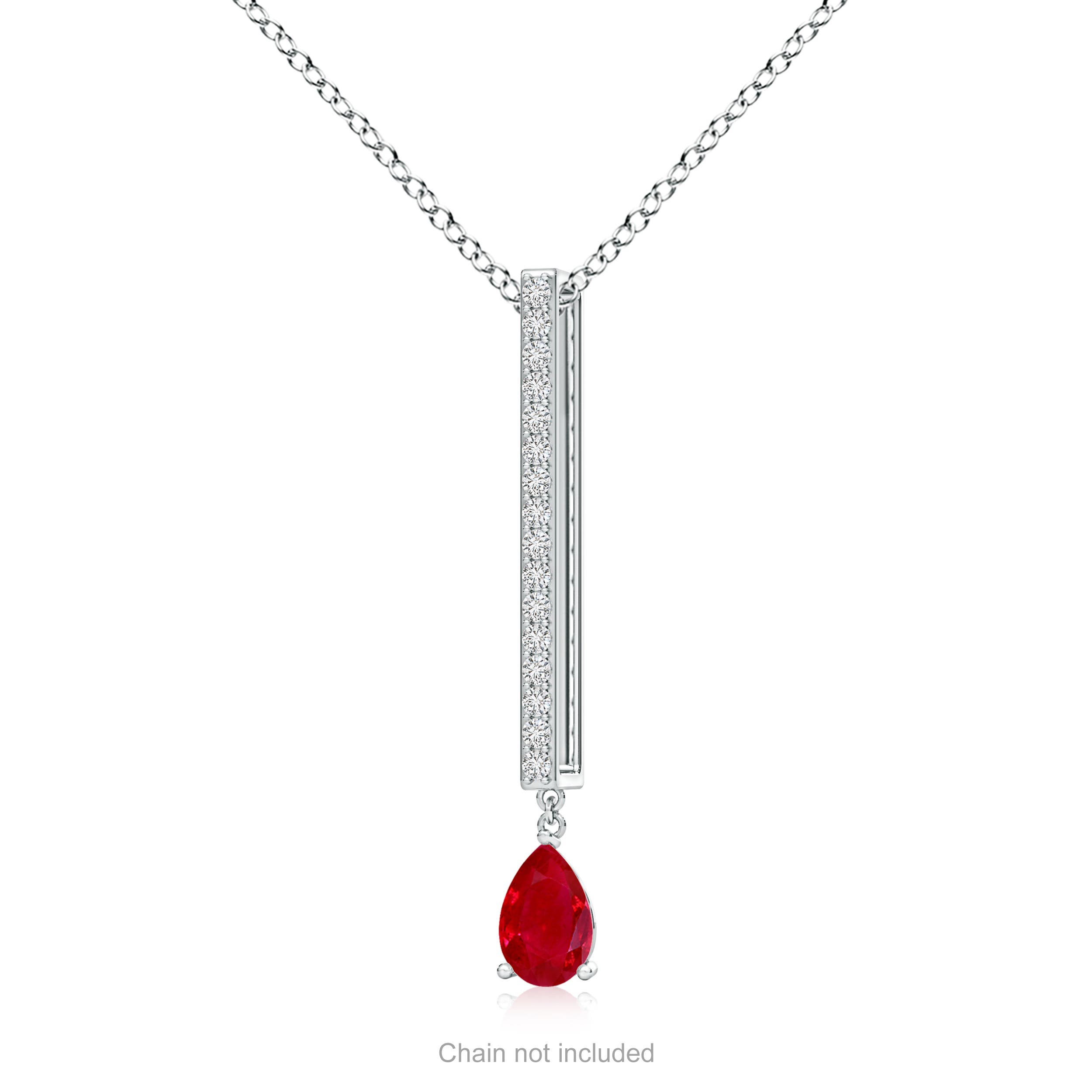 AAA - Ruby / 0.53 CT / 14 KT White Gold