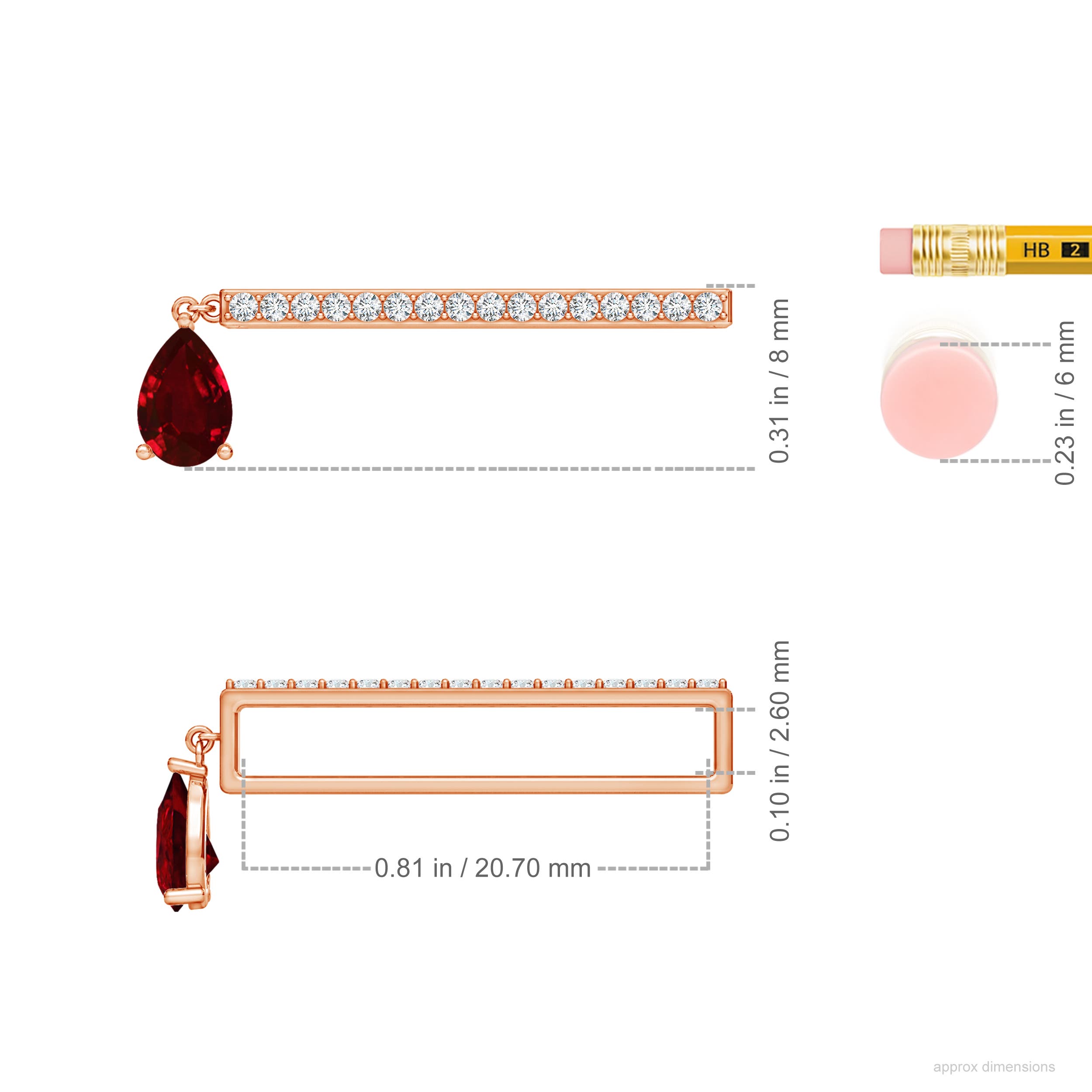 AAAA - Ruby / 0.53 CT / 14 KT Rose Gold