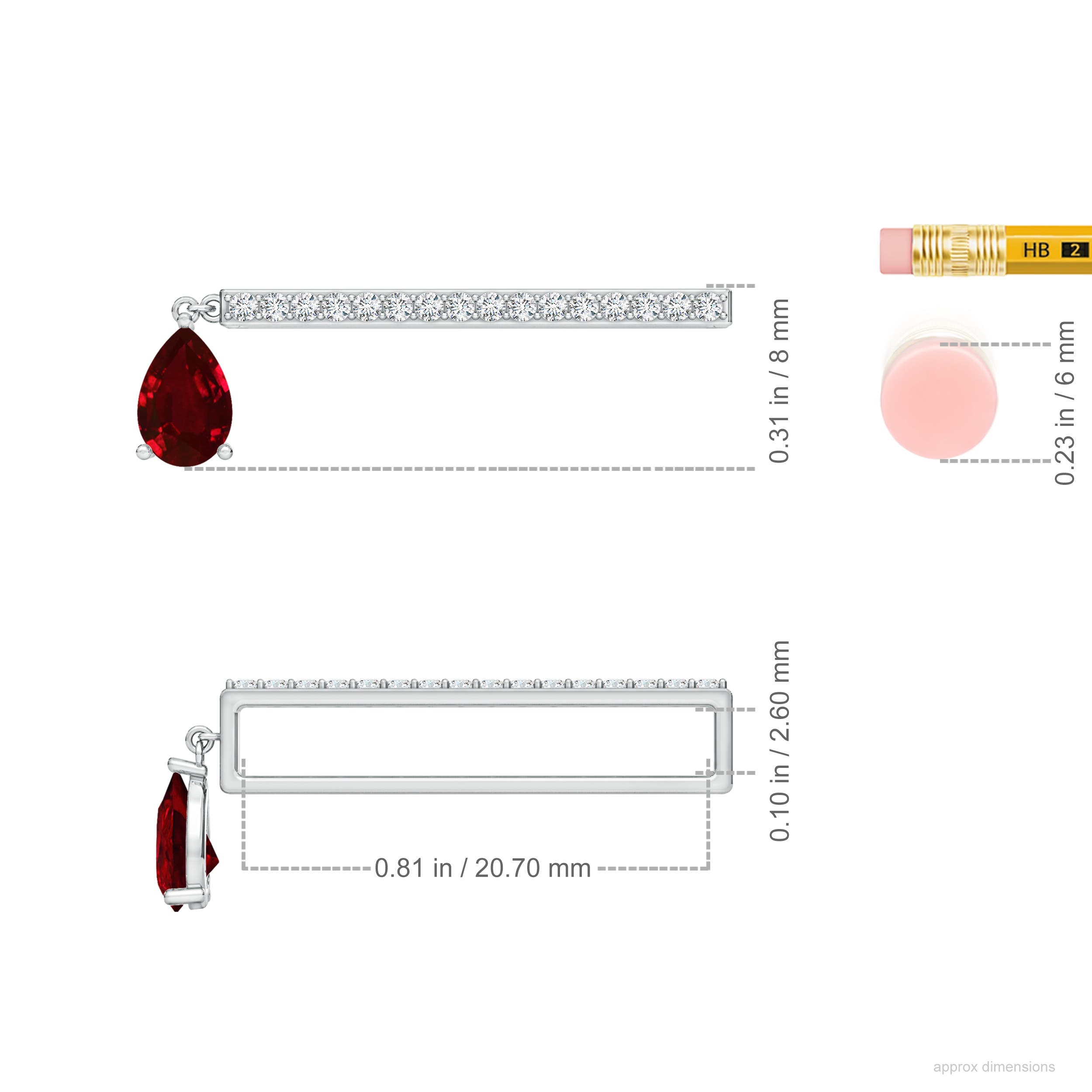 AAAA - Ruby / 0.53 CT / 14 KT White Gold