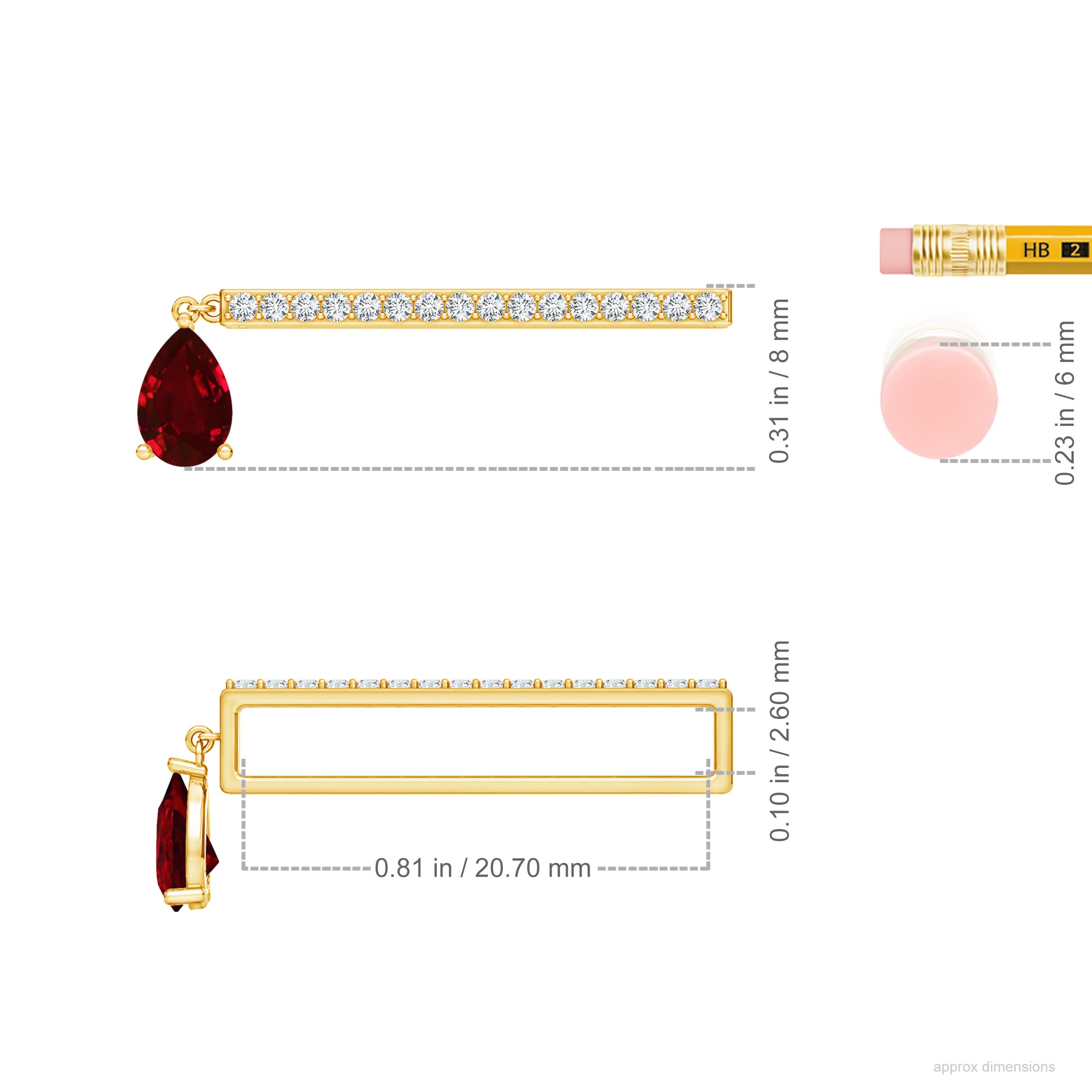 AAAA - Ruby / 0.53 CT / 14 KT Yellow Gold