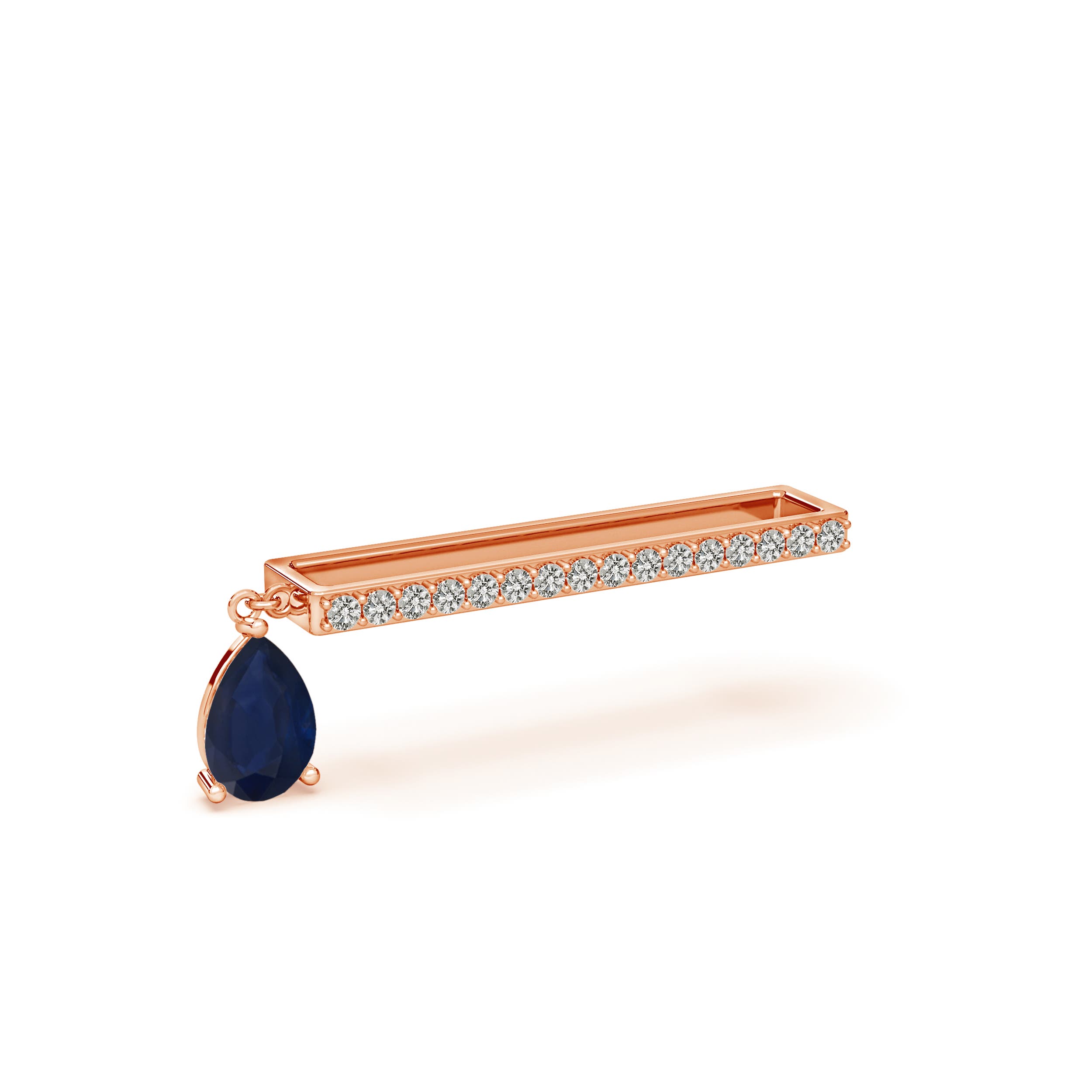 A - Blue Sapphire / 0.53 CT / 14 KT Rose Gold